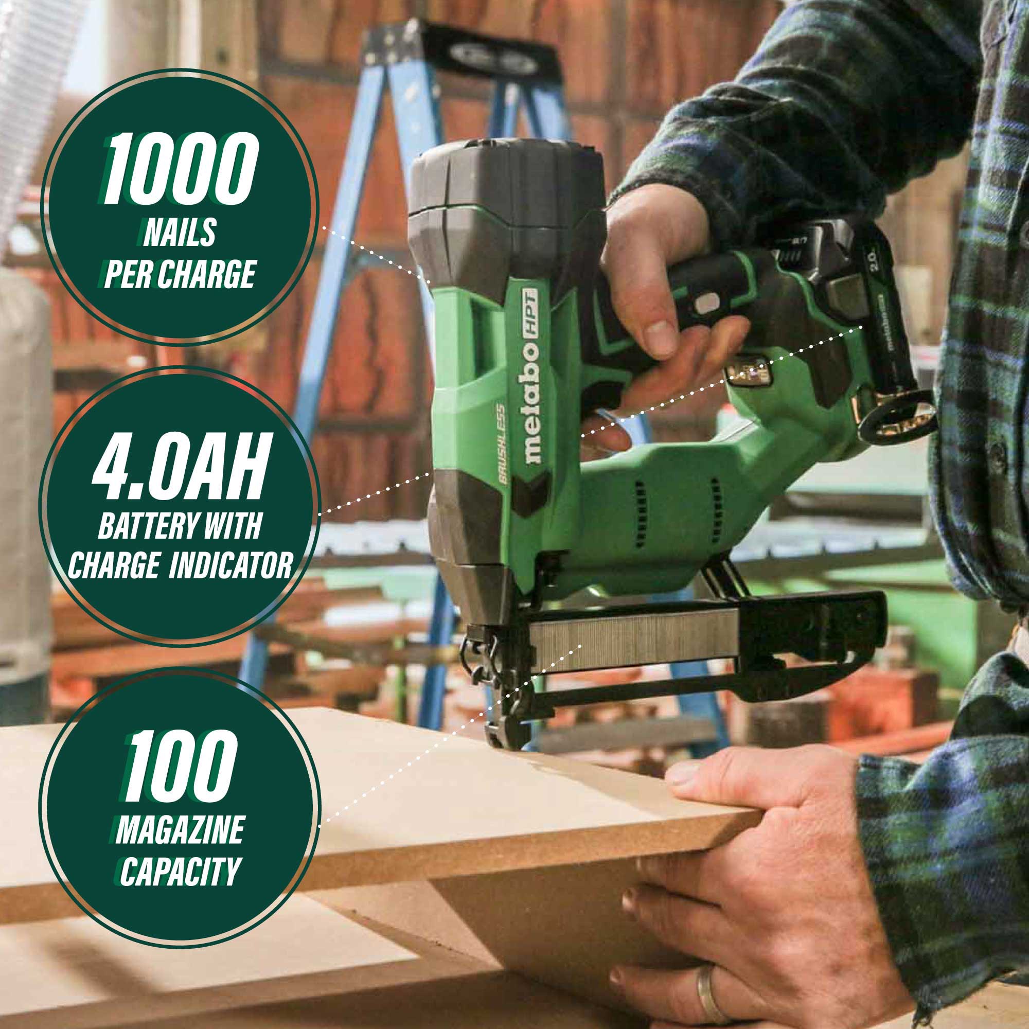 Metabo HPT MultiVolt 18-Gauge 1/4-in Narrow Crown Finish Pneumatic Stapler N1804DAM Sansujyuku sansujyuku.com