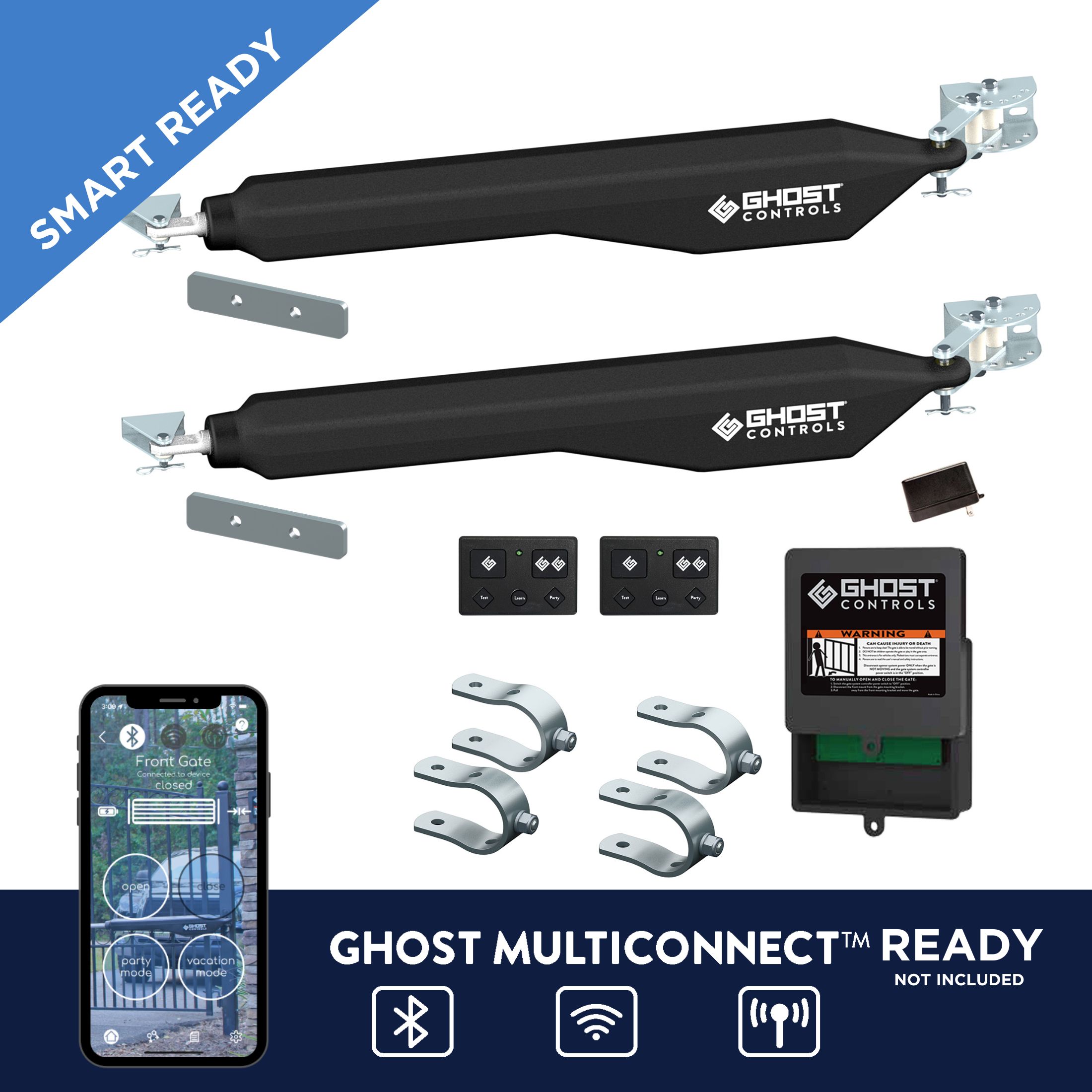 Estate Swing 12-ft Dual Swing Universal Battery Driveway Gate Opener Kit (Solar Compatible)