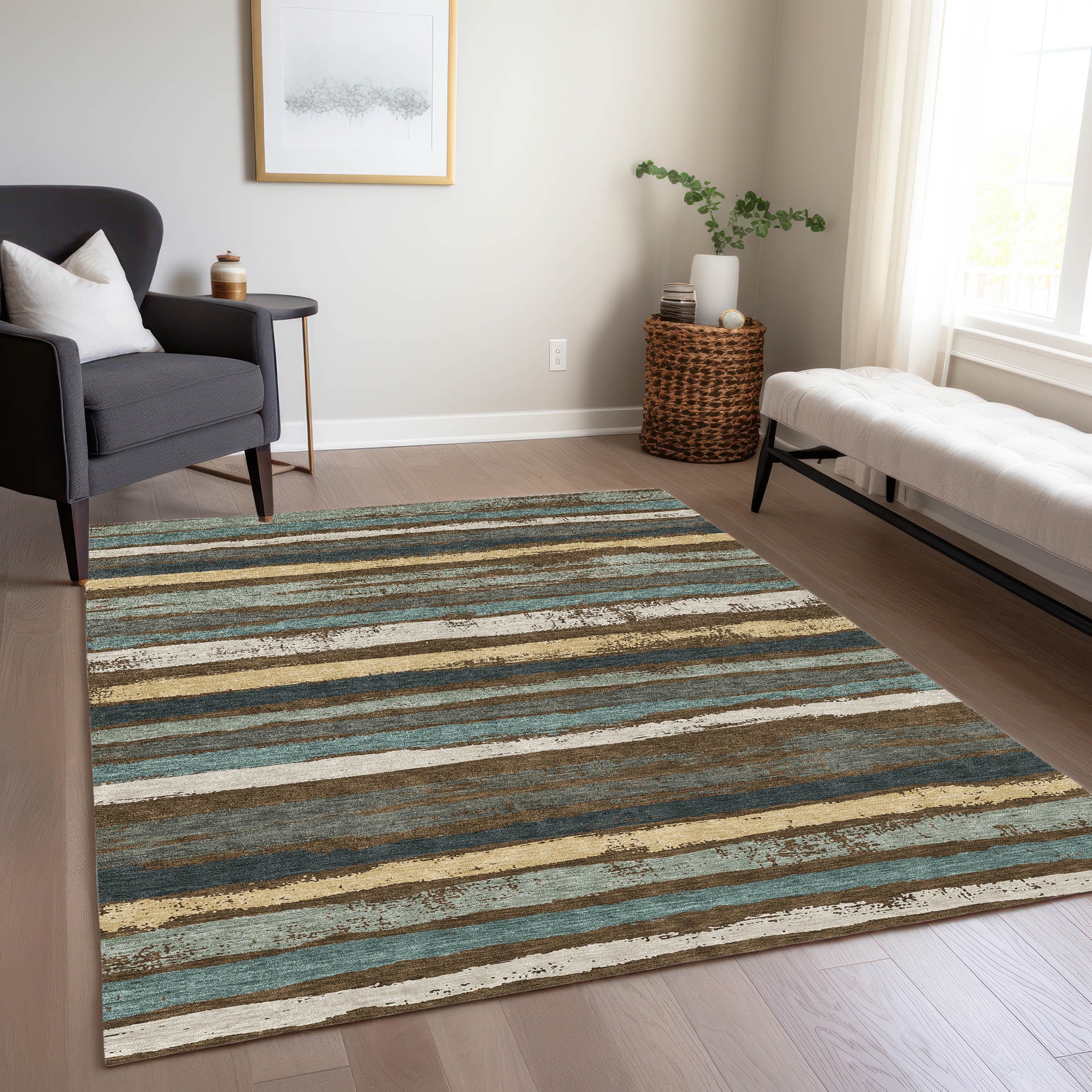 Addison Rugs ACN1019FU30X46 Chantille ACN1019FU 2 x 3 (ft) Polyester Fudge Rectangular Indoor/Outdoor Geometric Machine washable Area rug