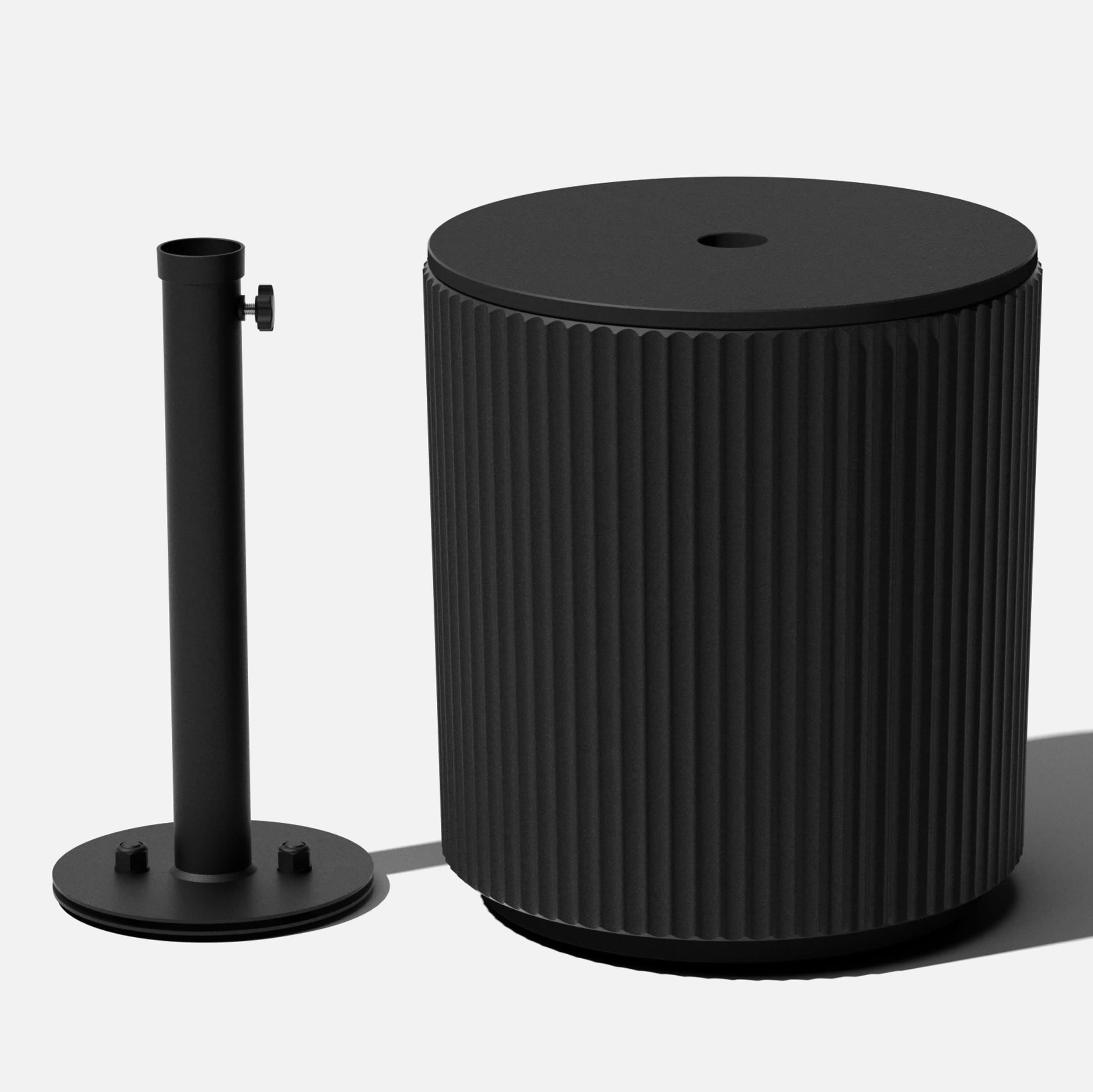 Veradek SHDEVDMB Outdoor Side Table Round Outdoor End Table 18.5-in W x 18.5-in L with Umbrella Hole