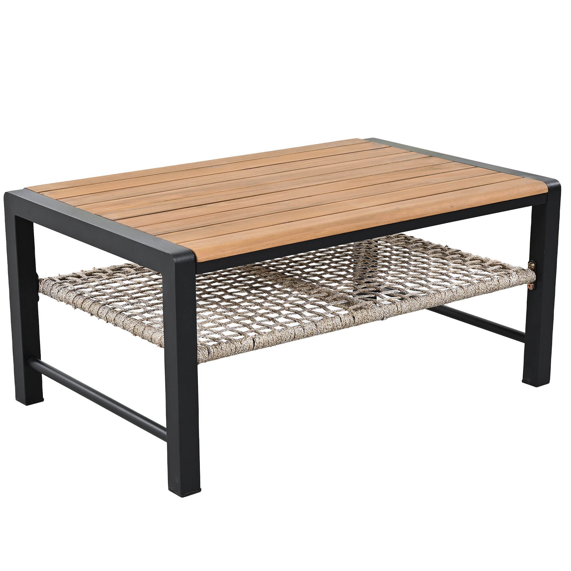 Black Steel 7-Piece Outdoor Dining Set with Cushions