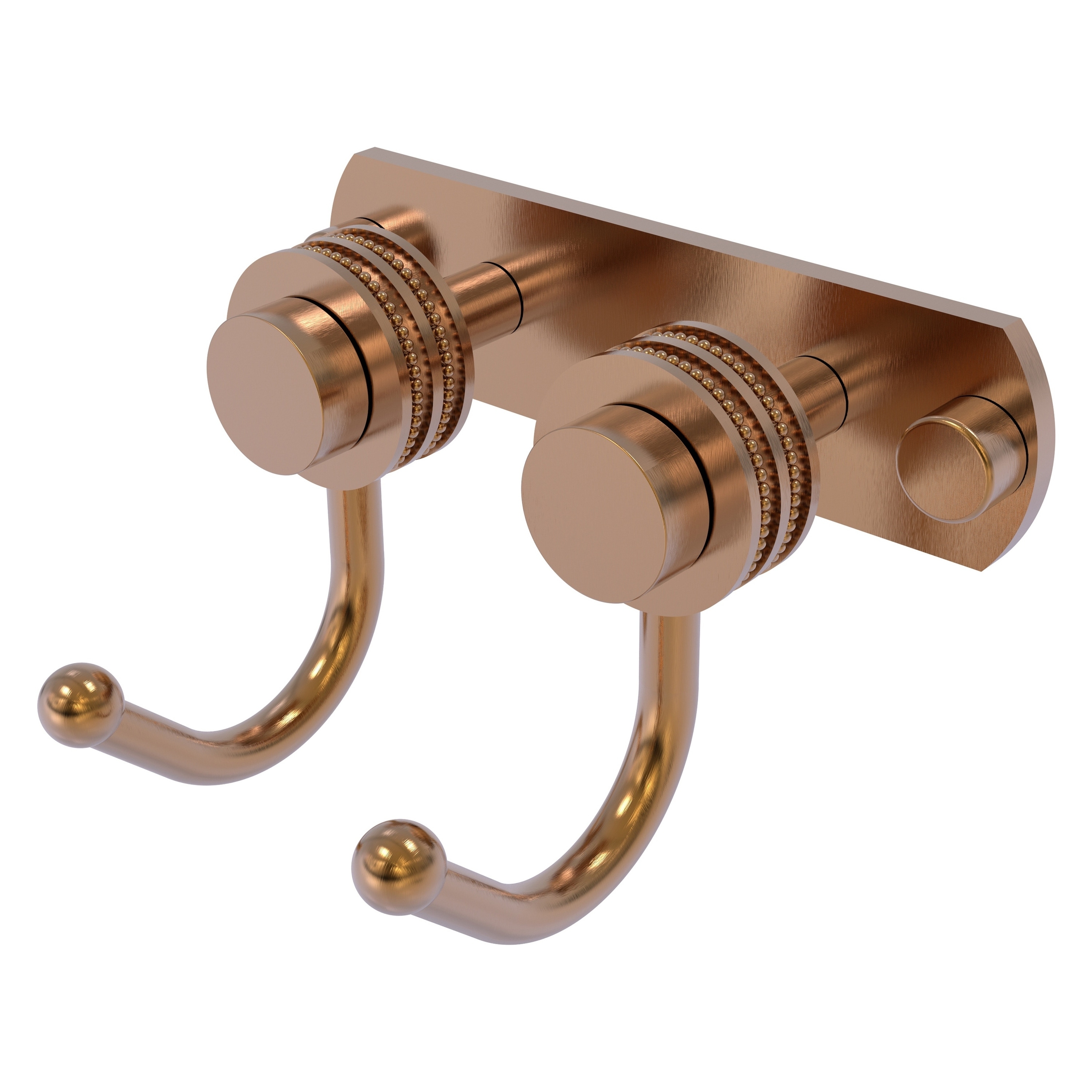 Allied Brass 920D-2-BBR Mercury Brushed Bronze Double -Hook Wall mount Towel Hook
