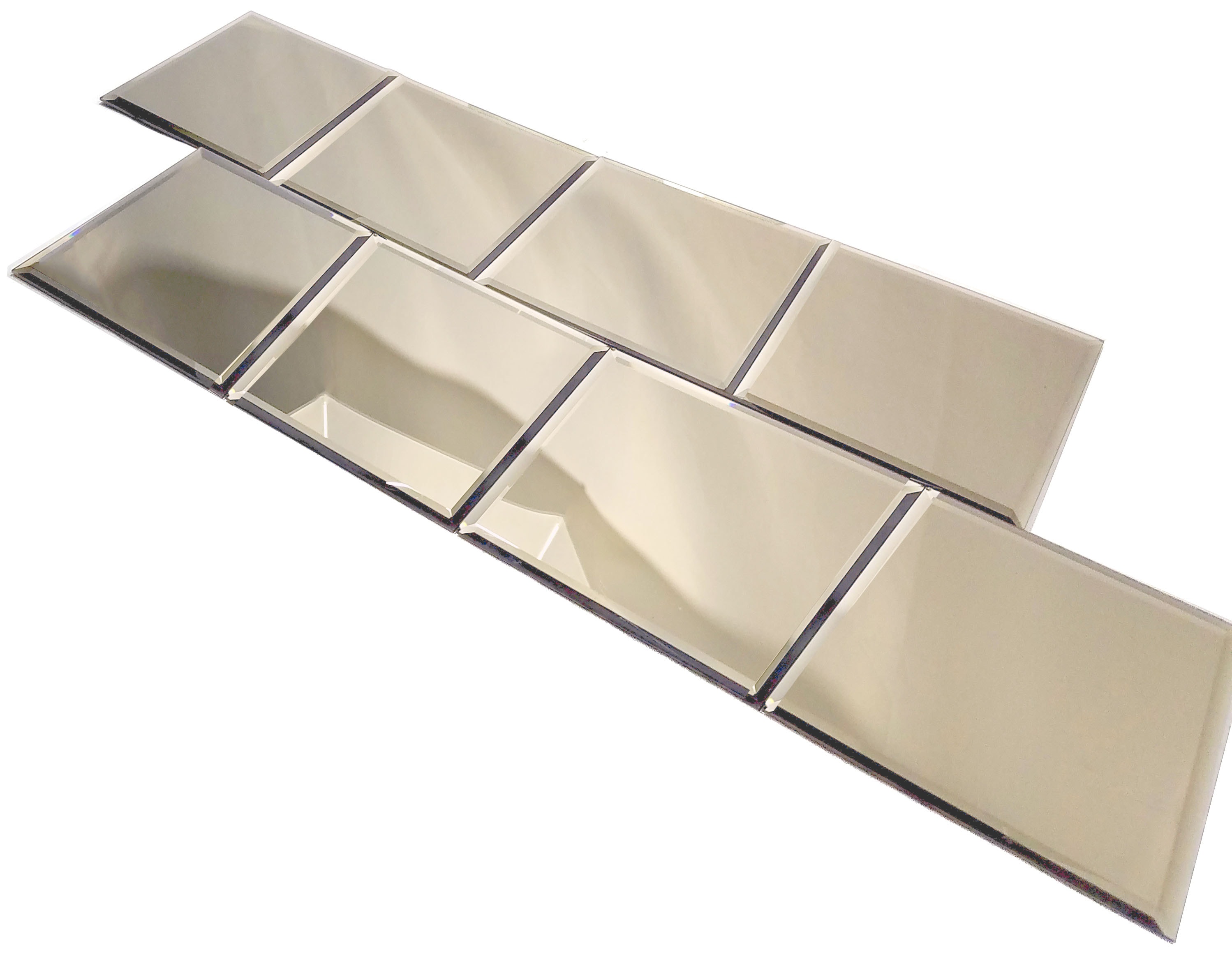 Abolos Reflections Diamond Grade Gold Mirror Gold/Mirror 8-in x 8-in  Mirrored Glass Subway Wall Tile (16-sq. ft/ Carton) in the Tile department  at