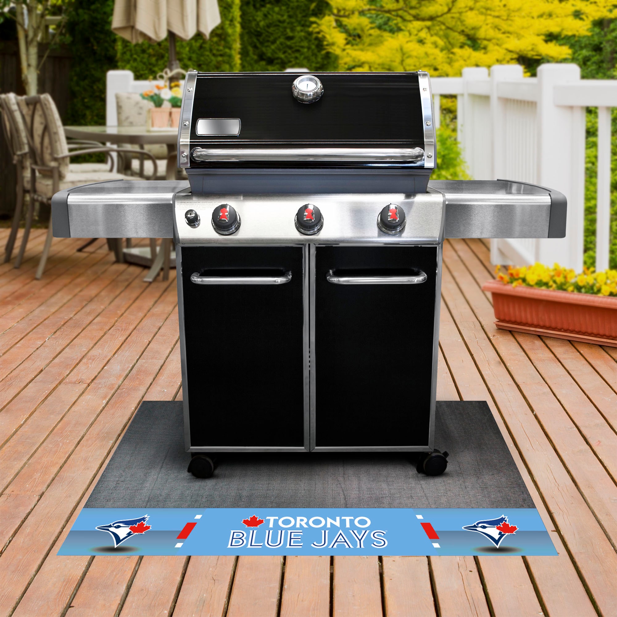 FANMATS 28705 Grill Mat Black Vinyl Rectangular Grill Mat