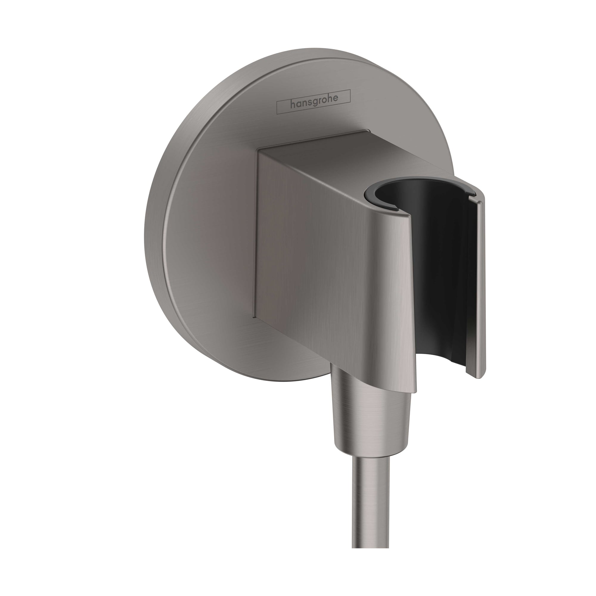 Hansgrohe 26888341 Brushed Black Chrome 3-Inches Universal Shower Wall union with holder 1.5-Inches -ID