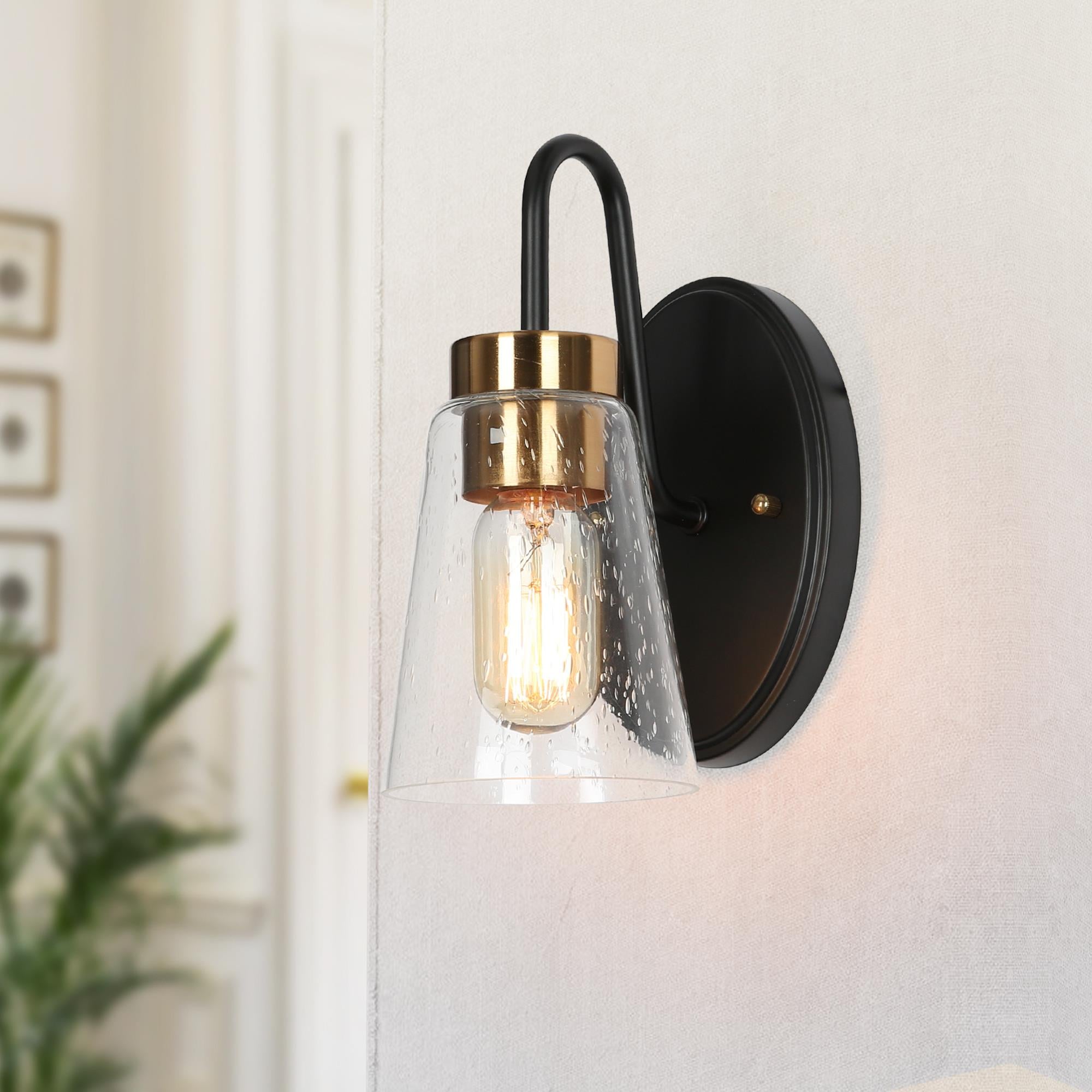 ZEVNI Karoo Farmhouse 4.5-in W 1-Light Polished Brass Farmhouse LED ...