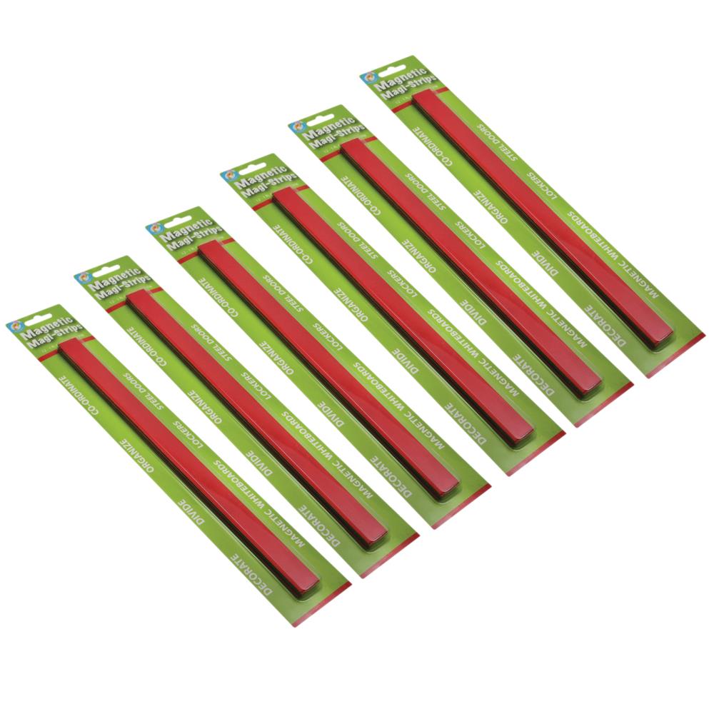 Ashley Productions ASH11018-6 Magnetic Magi-Strips, Red, 12 -ft Per Pack, 6 Packs