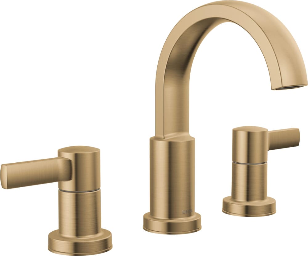 Delta 35855LF-CZ Albion Champagne Bronze Widespread 2-handle WaterSense High-arc Residential Handle Bathroom Sink Faucet with Drain