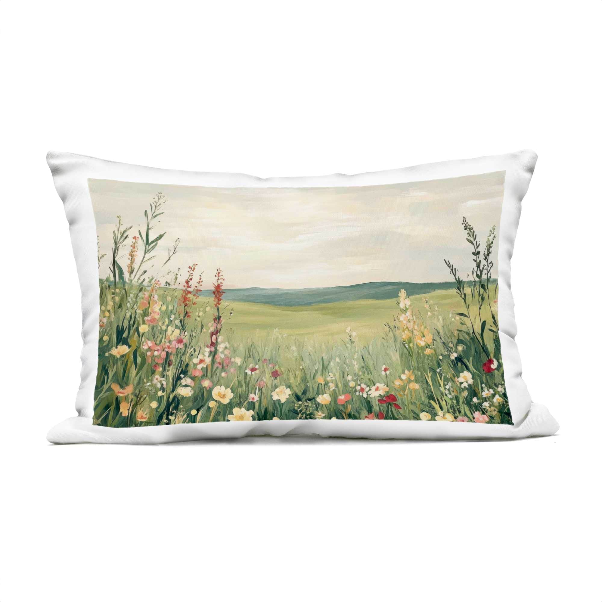 Stupell Industries PLP-993-ORC-14X20 Nature's Meadow View Outdoor Printed Pillowdesign by Petal Prints Design 14 x 20
