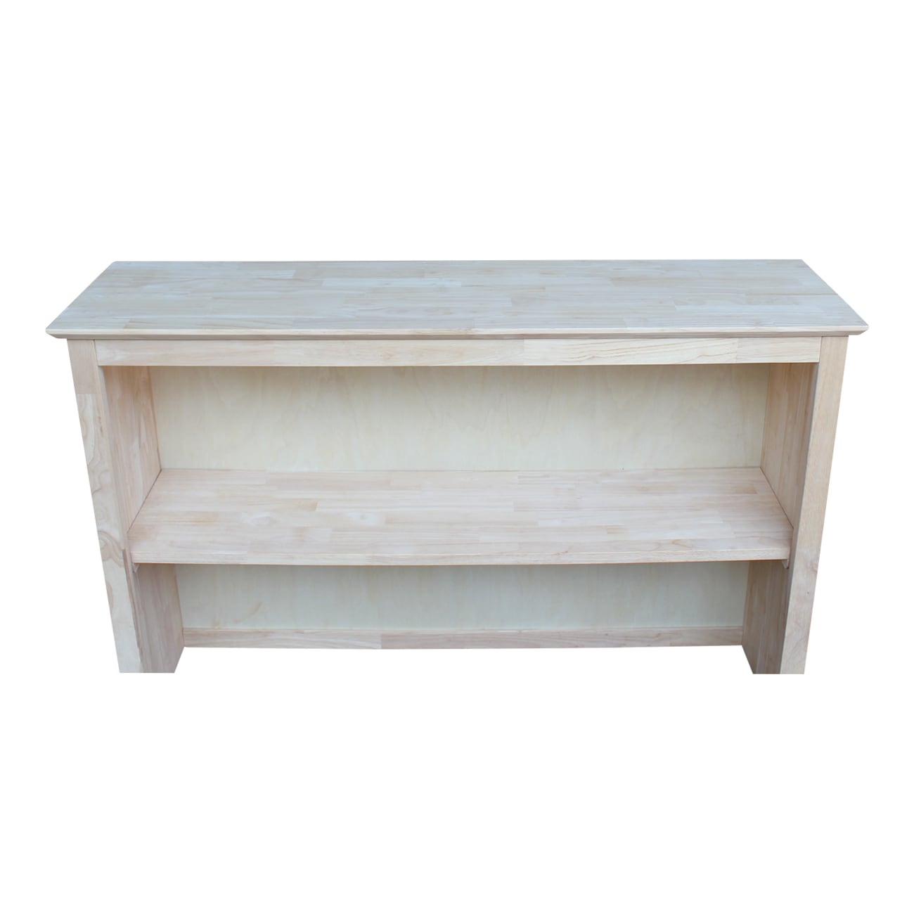 Unfinished Solid Wood Office Hutch with Butcher Block Surface