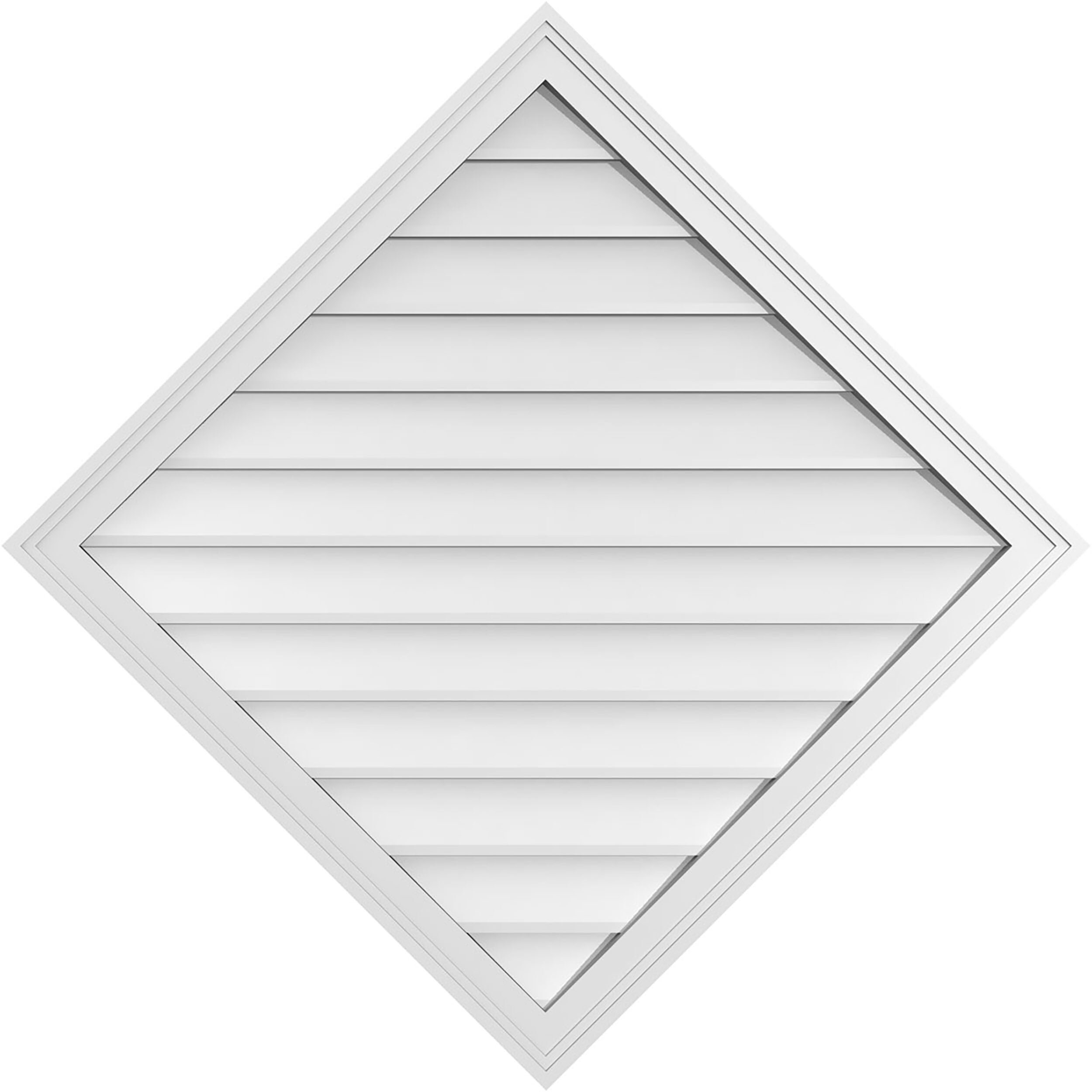 Ekena Millwork GVPDI40X4002SF 40-Inches x 40-Inches Off-white Diamond PVC Gable Louver Vent