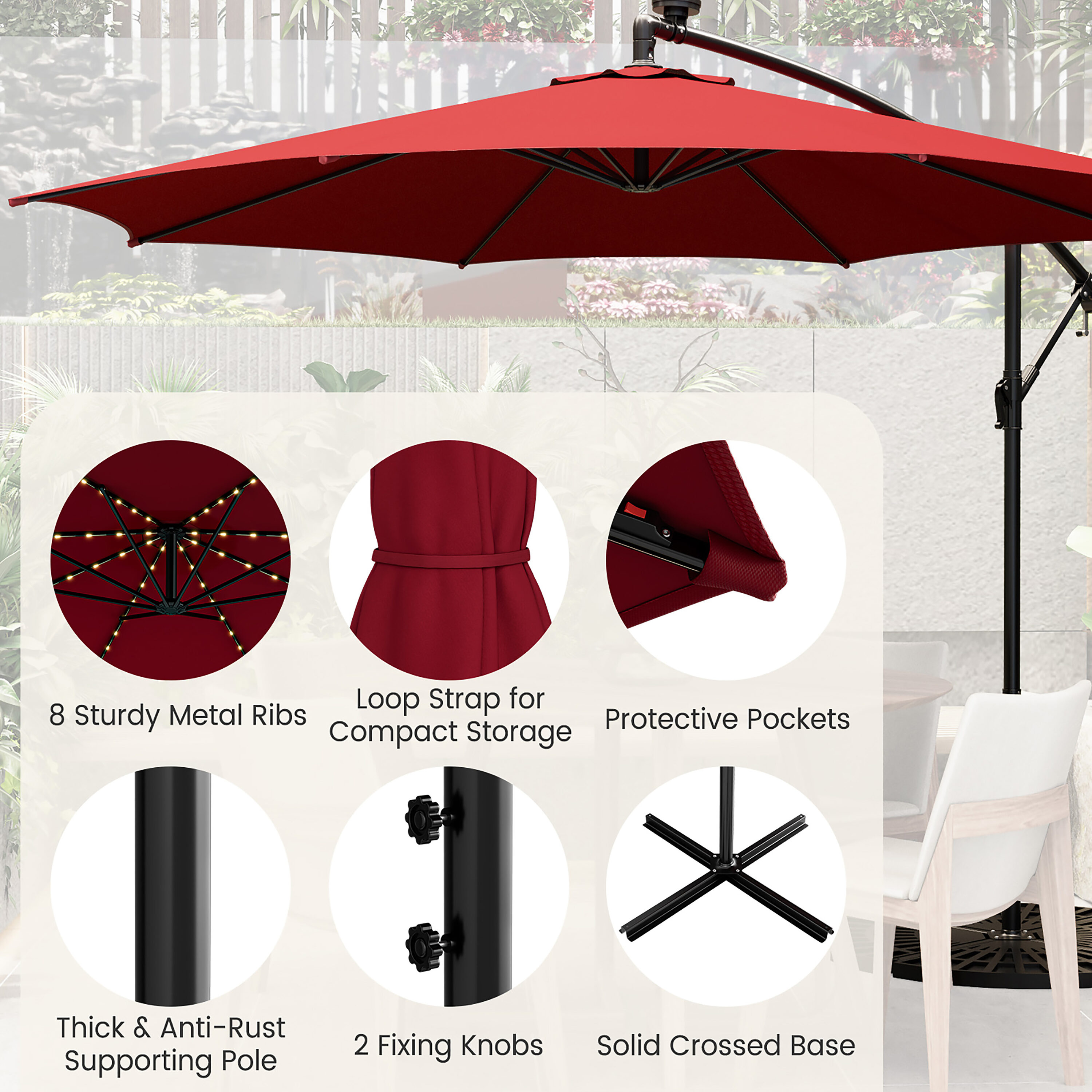 Costway NP10822WN Umbrellas-2 - View #5