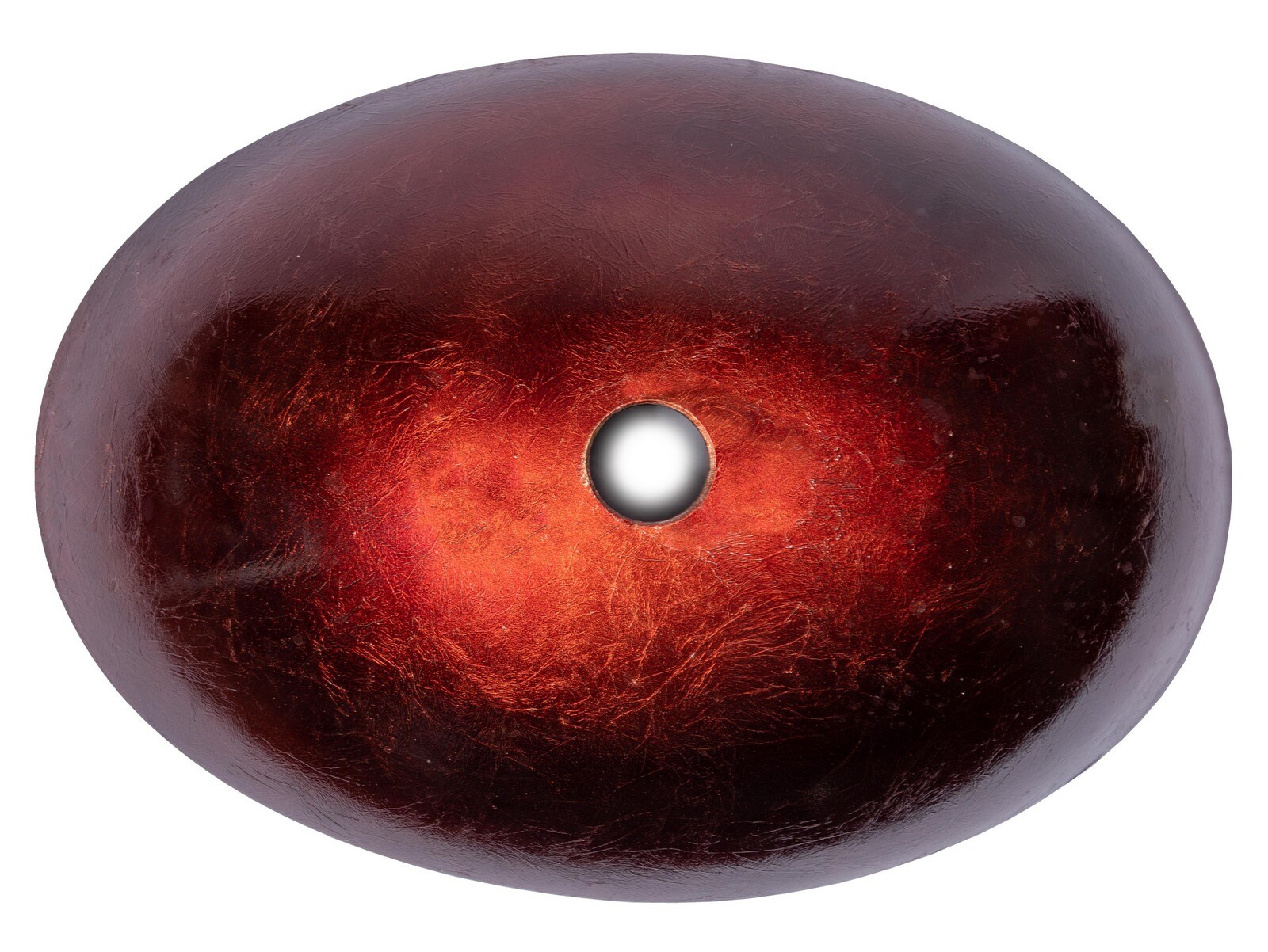 Red Copper Textured Glass Oval Vessel Sink