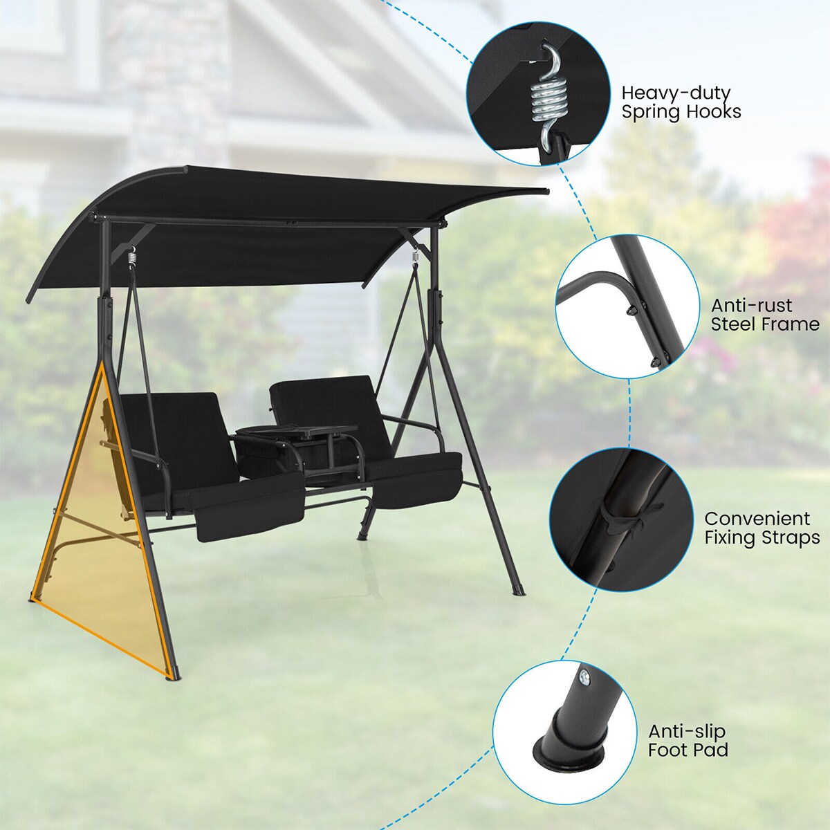 WELLFOR TDZ10493DK Swing-Gliders - View #2