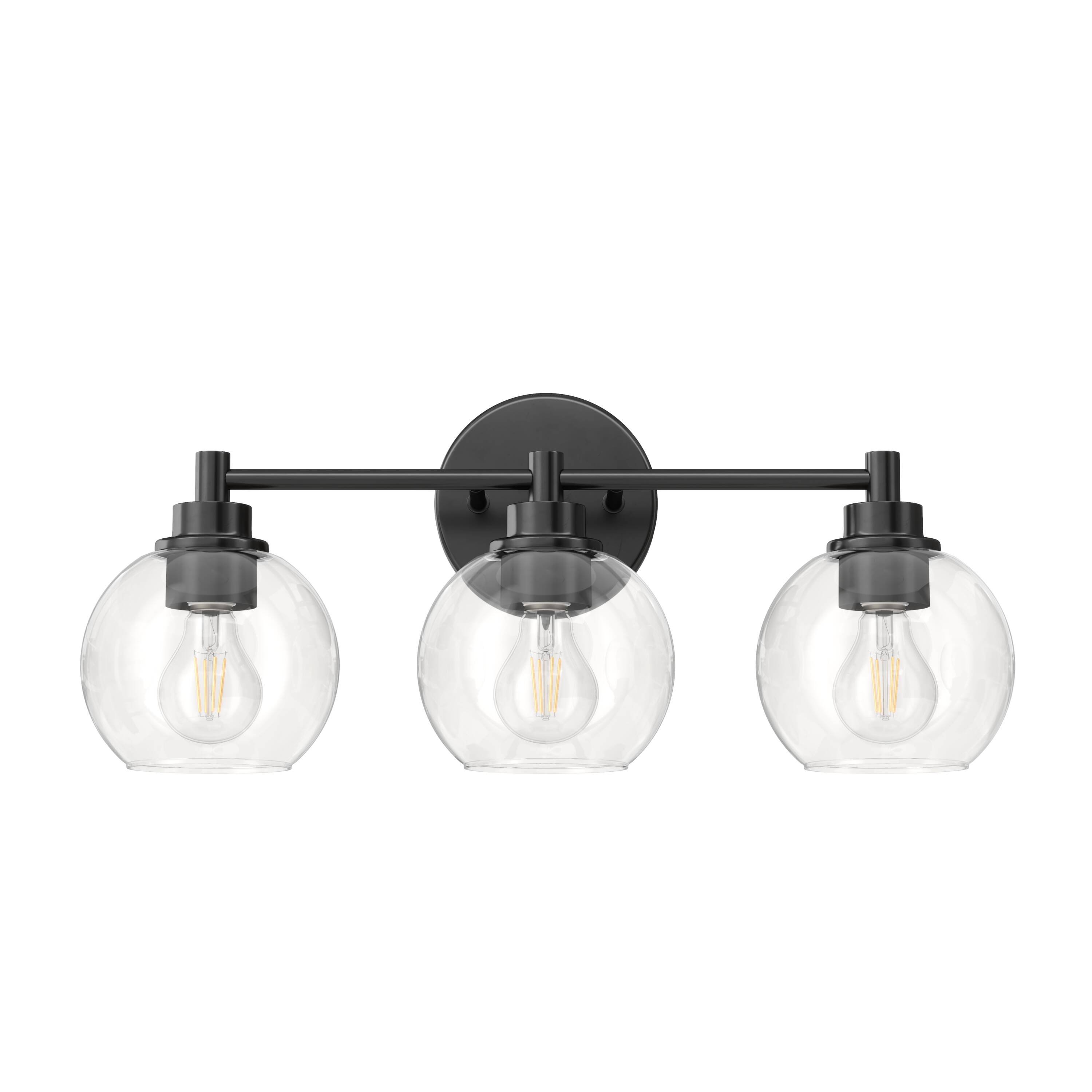 CO-Z HCF-15Y3-BK 19.5-in 3 -Light Matte Black Modern/contemporary Vanity light