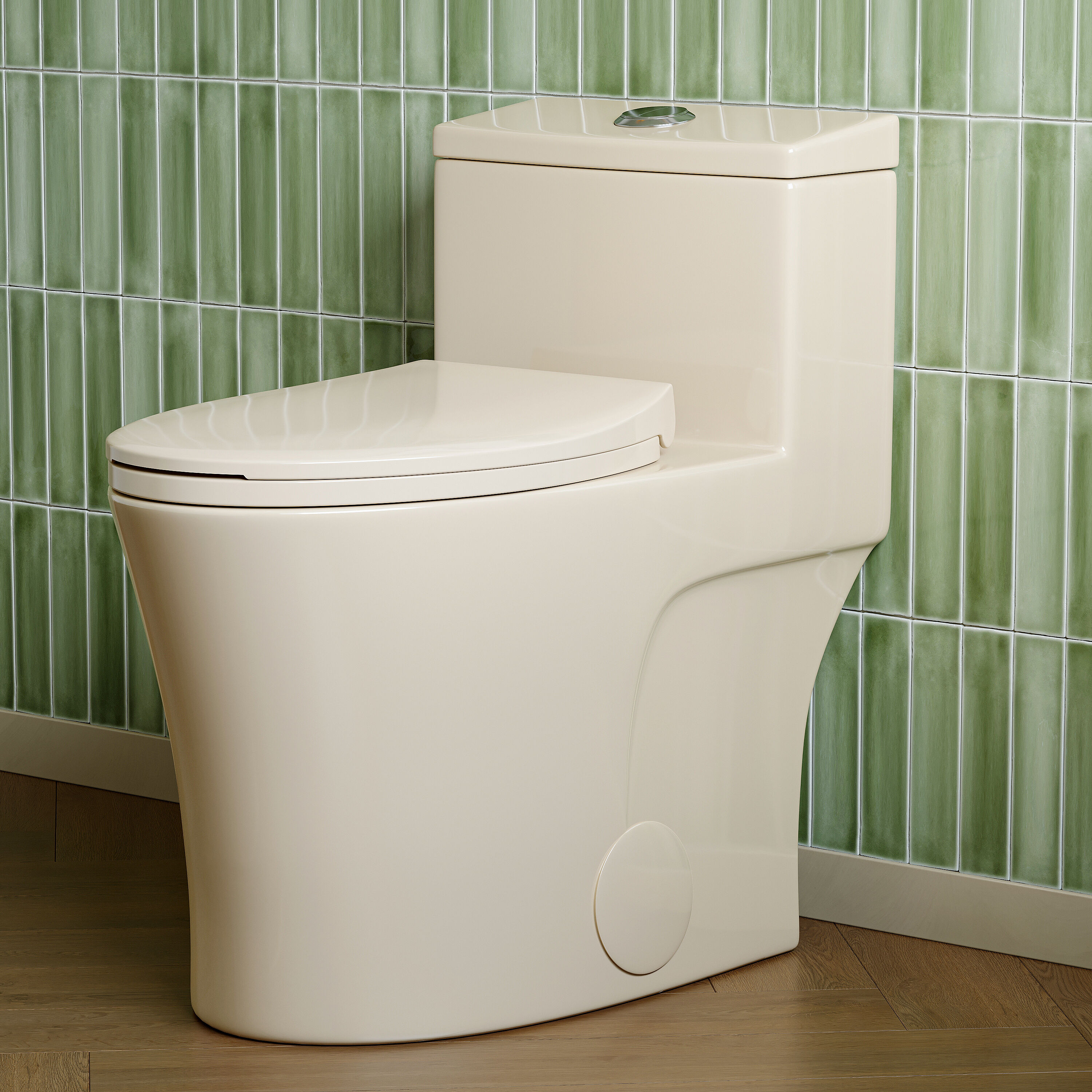 HOROW T0338WBC White Elongated Standard height 12-in Rough-In 1.28 GPF Dual Slow Close Feature 1-piece Toilet