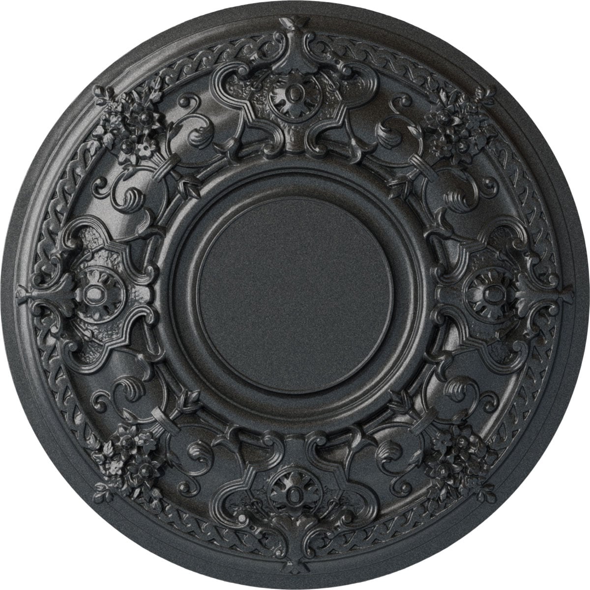 Ekena Millwork CM32JAPES Jackson 32.75-in W x 32.75-in L Painted Pewter Polyurethane Whole Ceiling Medallion
