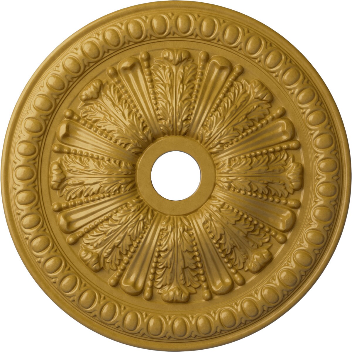 Ekena Millwork CM27TOIGS Tomango Egg and Dart 27.875-in W x 27.875-in L Painted Iridescent Gold Polyurethane Whole Ceiling Medallion