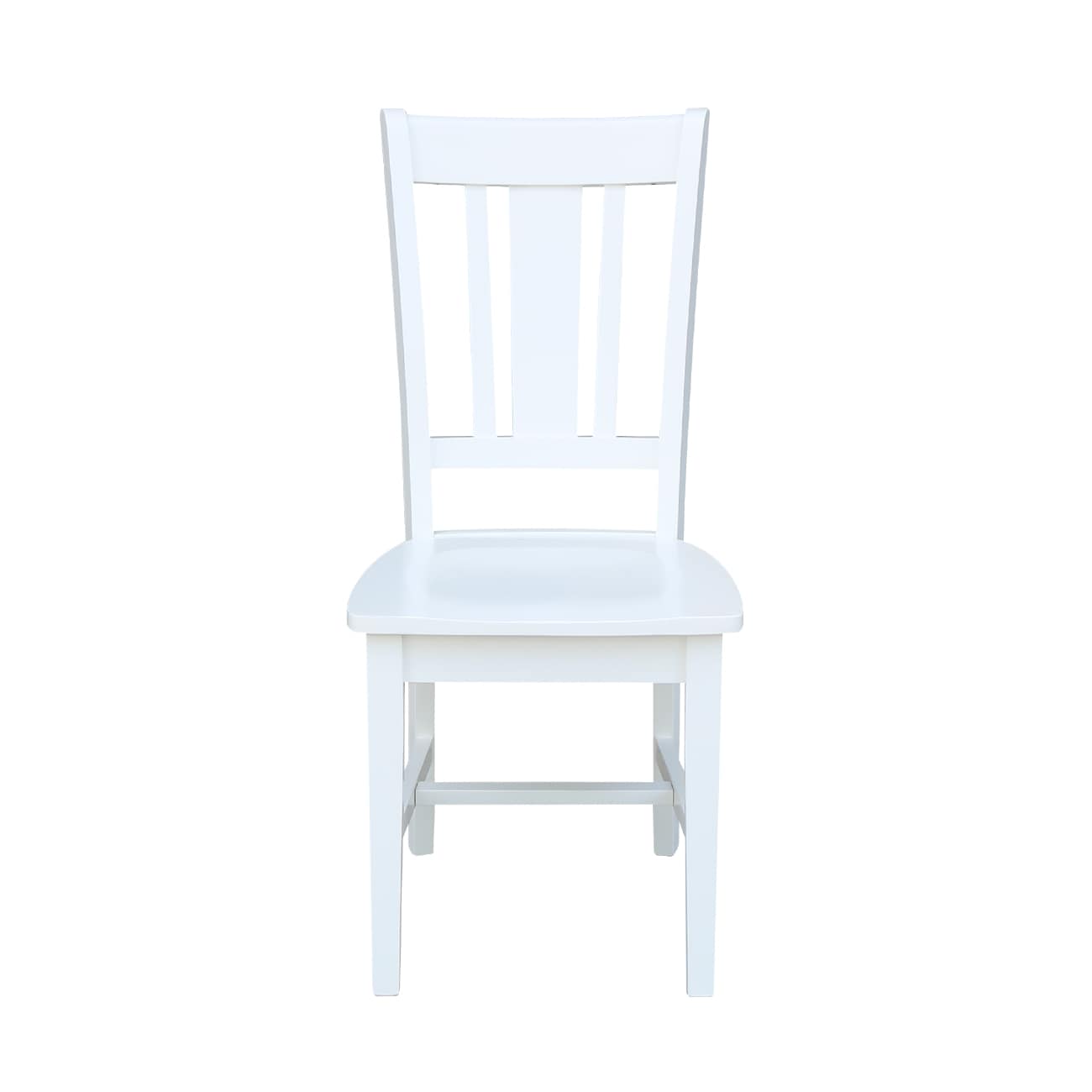 White High Back Solid Wood Slat Dining Chair Set