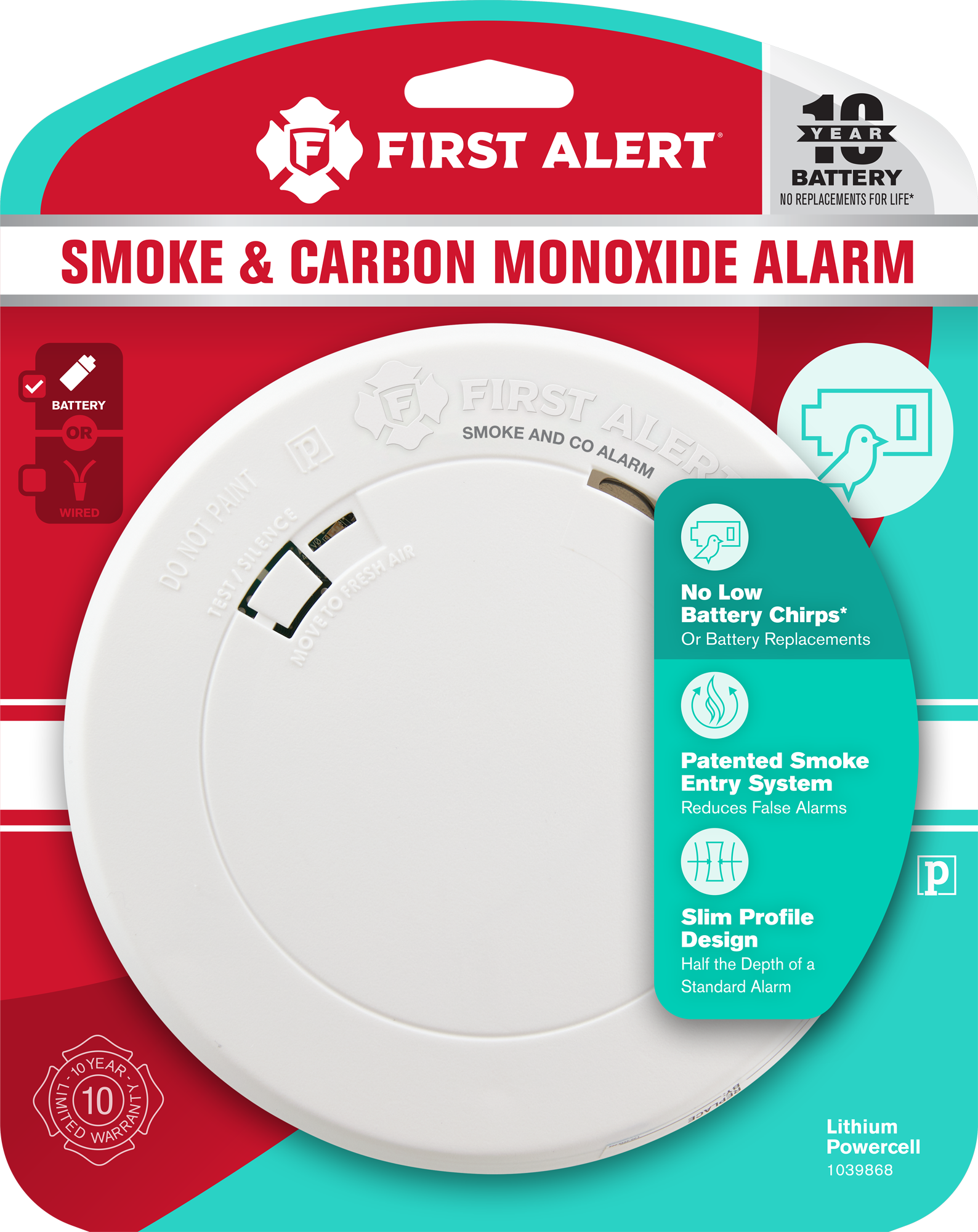 First Alert 10-Year Battery-operated Photoelectric Combination Smoke and Carbon Monoxide Detector