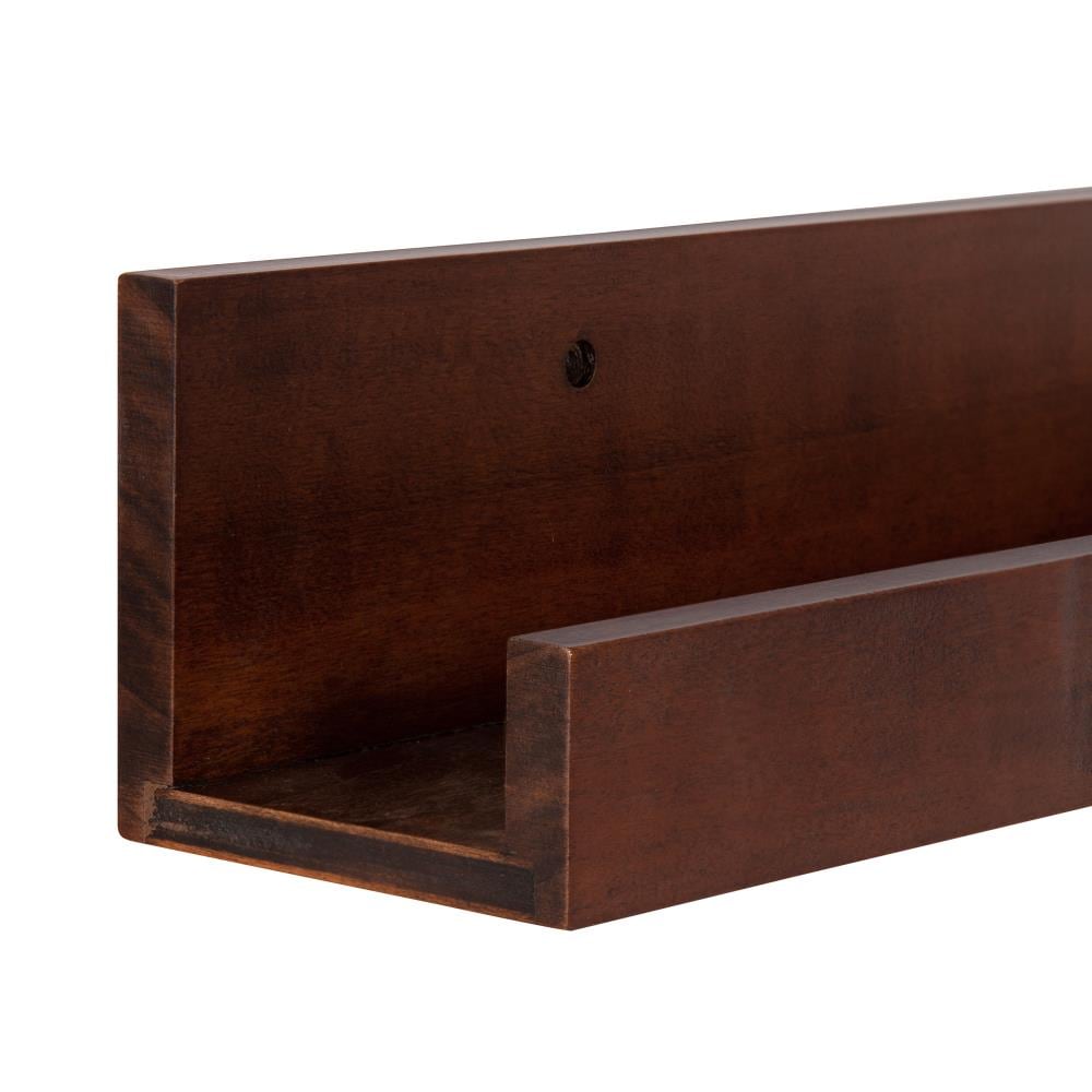 Kate and Laurel Walnut Brown Wood Floating Shelf 3.5-in L x 42-in D (1  Decorative Shelf) in the Wall Mounted Shelving department at