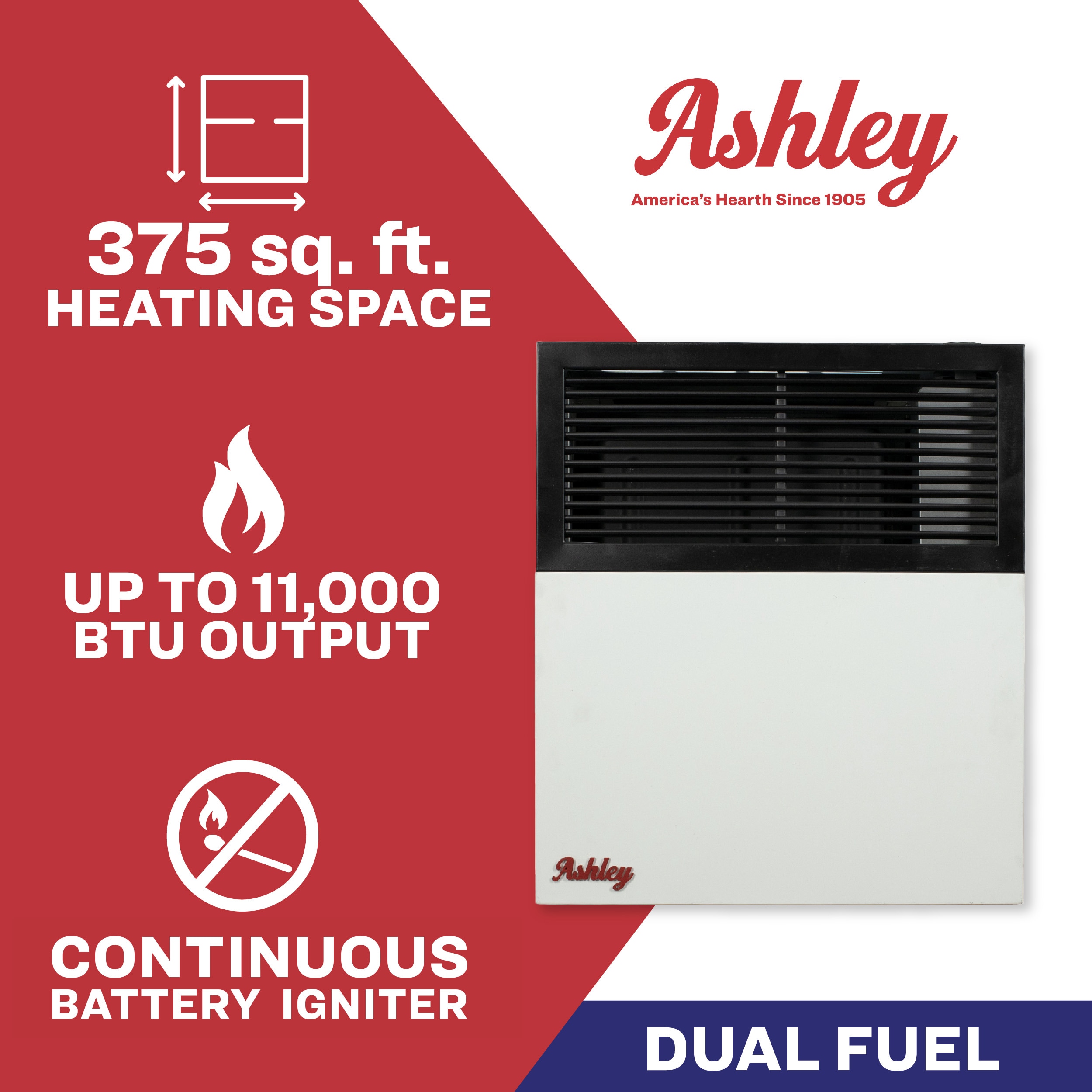 Ashley Hearth Products 11000 -BTU Wall -Mount Indoor Natural gas
