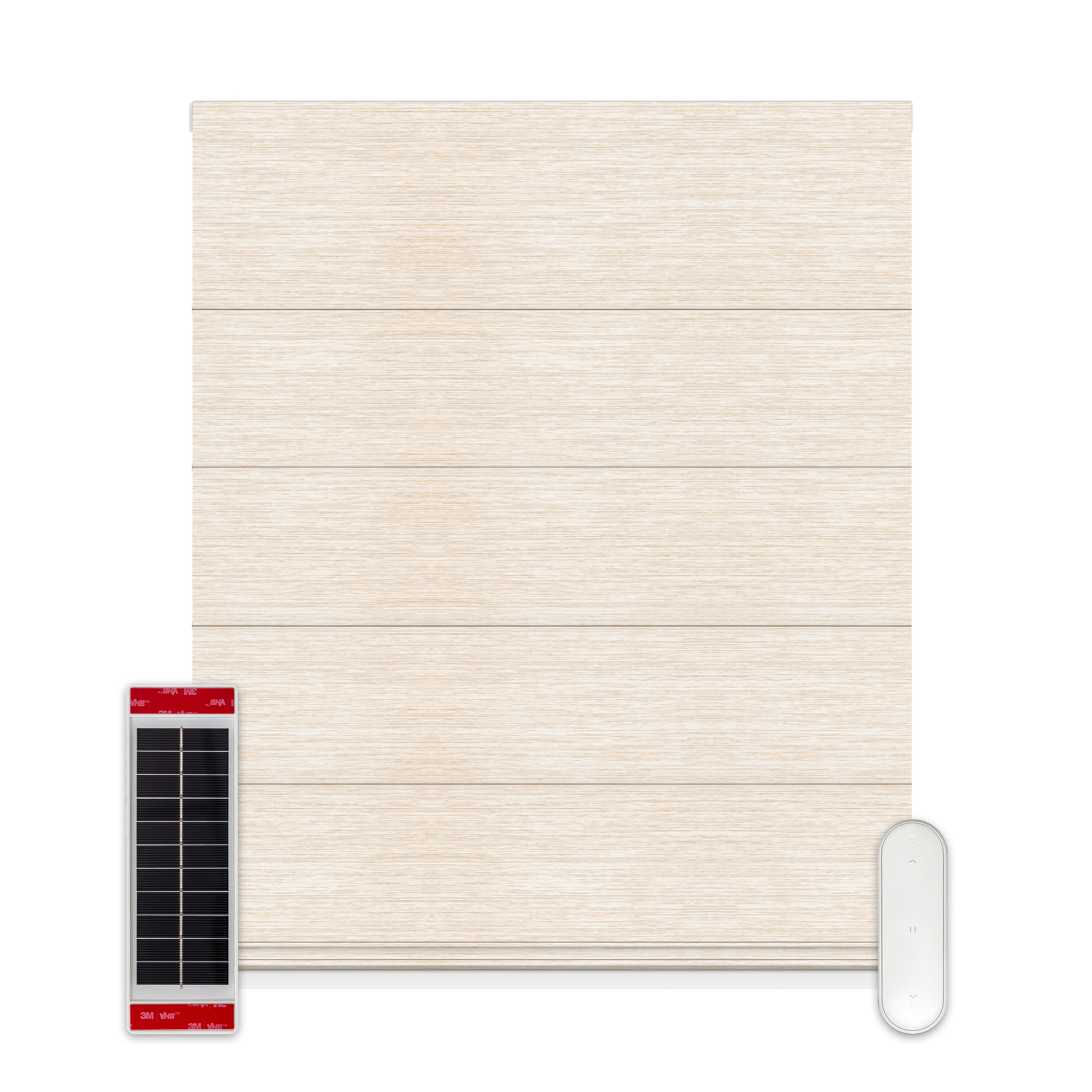 YOSHADE GP-MRMS-2372-BG-A 23-Inches x 72-Inches Beige Room Darkening Cordless Motorized Roman shade