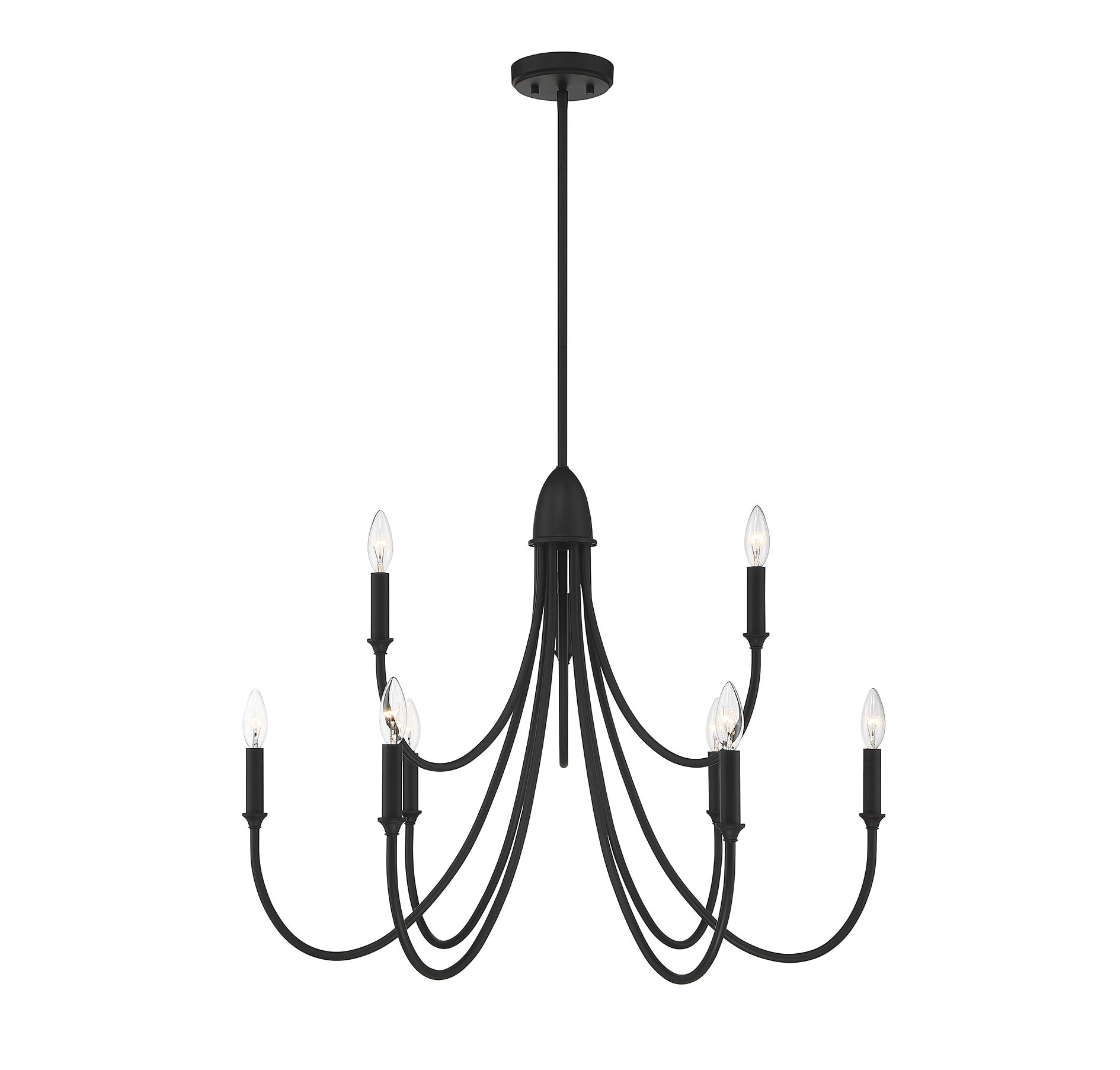 9-Light Matte Black Traditional Dry Rated Chandelier in the Chandeliers ...