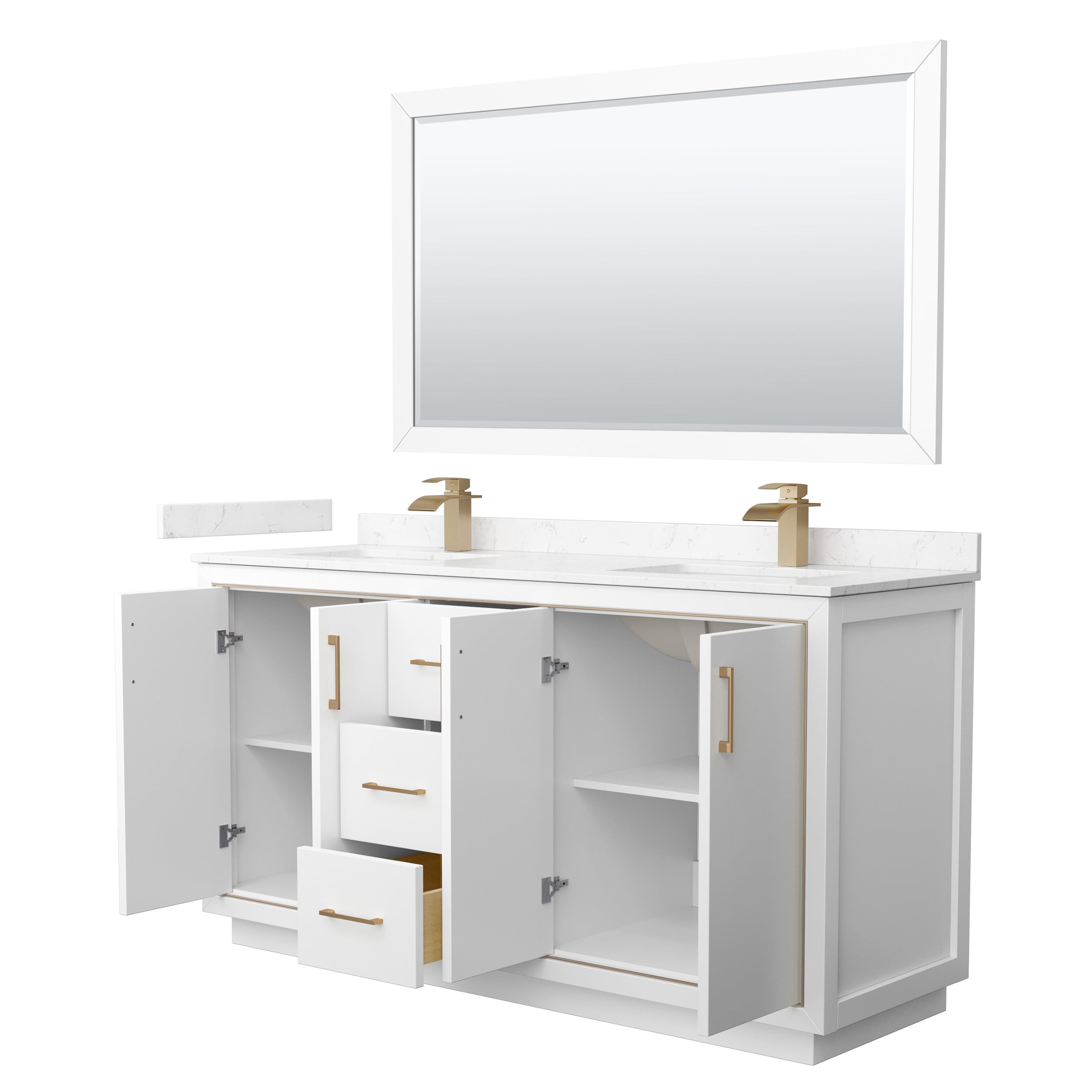 Wyndham Collection WCF111166DWZC2UNSM58 Bath-Vanity-Combo - View #2