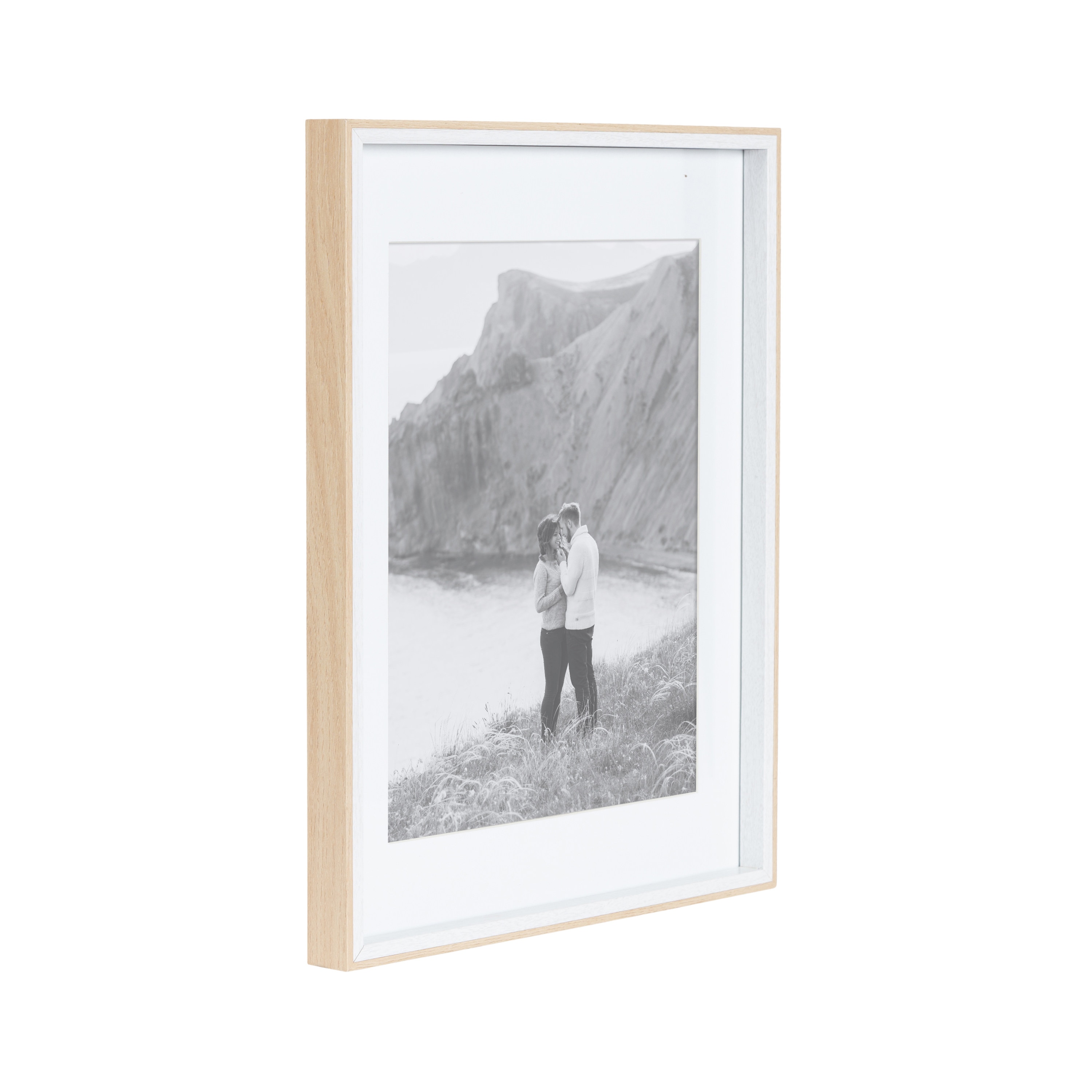 White and Natural Wood 14x18 Picture Frame Set of 3