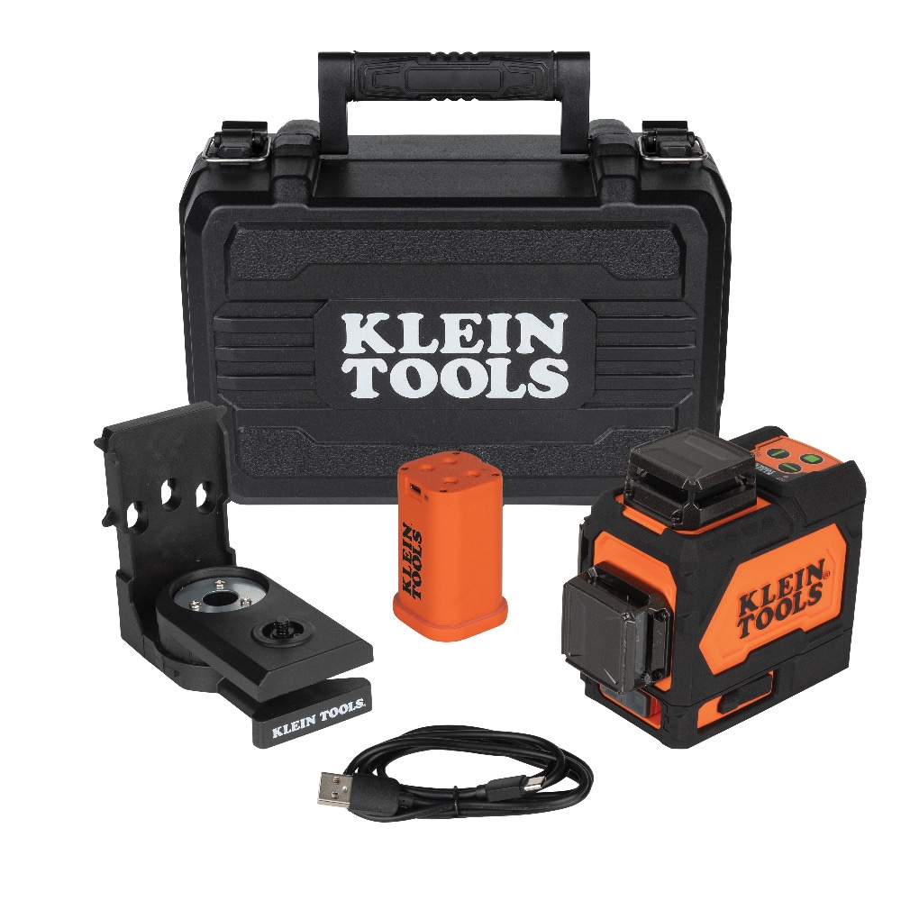 Klein Tools Green 91-ft Self-Leveling Indoor/Outdoor Cross-line Laser Level  with Cross Beam in the Laser Levels department at