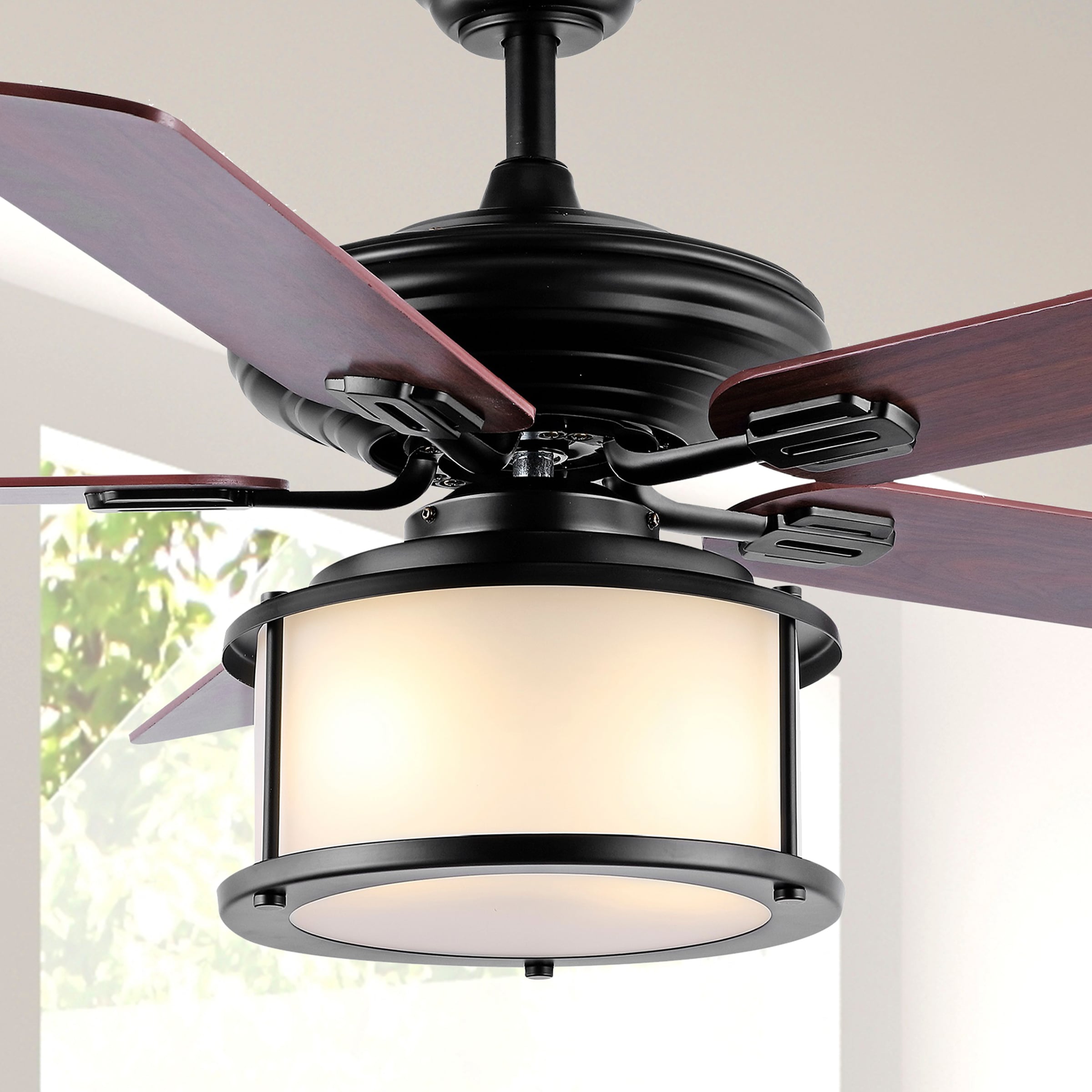 Outdoor/Indoor 52" Patio Ceiling Fan Remote Transitional Light Industrial Cool 