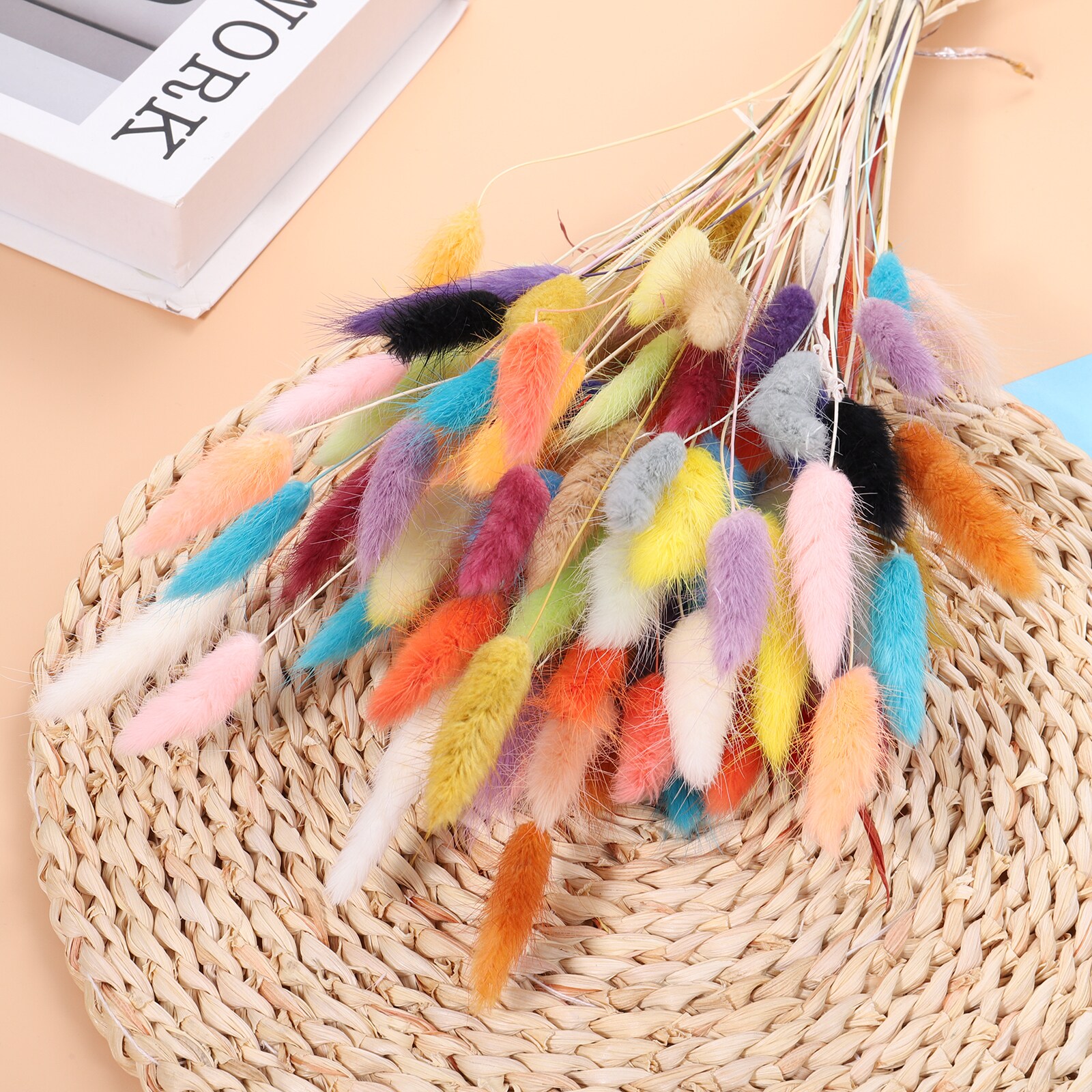 Unique Bargains 60pcs Natural Rabbit Bunny Tails Dried Flowers 17inch ...
