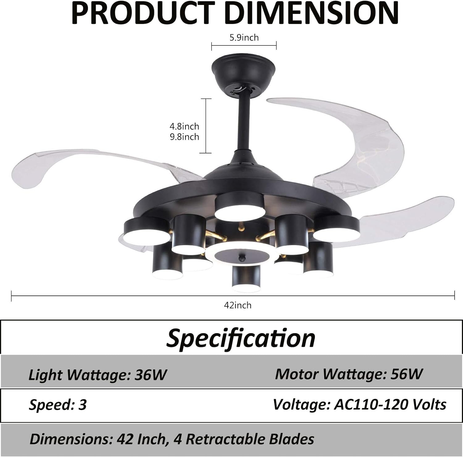 Oukaning HG-HCX-2831-US Ceiling-Fans - View #6