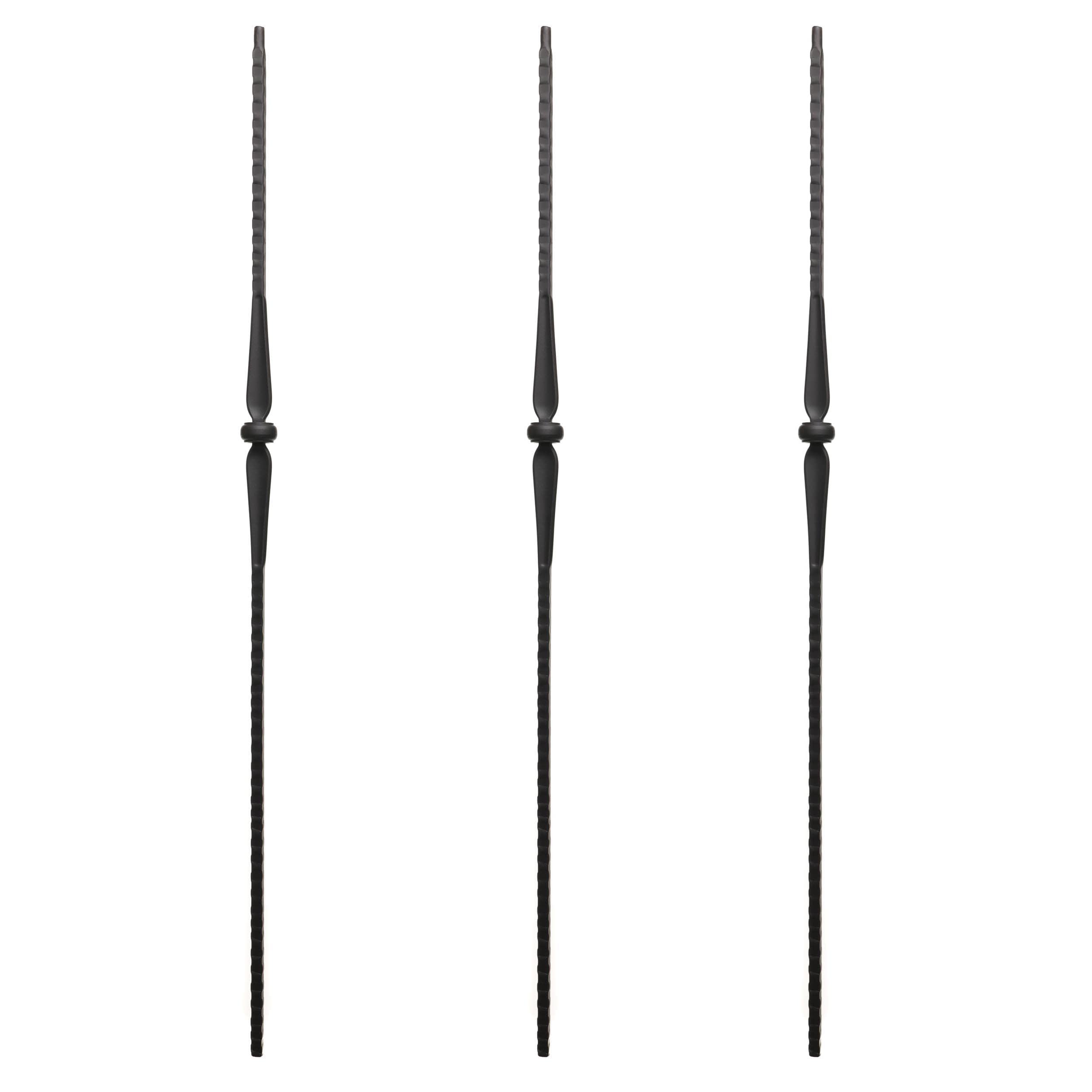 RELIABILT WGT45SB 43-in x 0.5-in Satin Black Wrought Iron Stair Baluster (3-Pack)