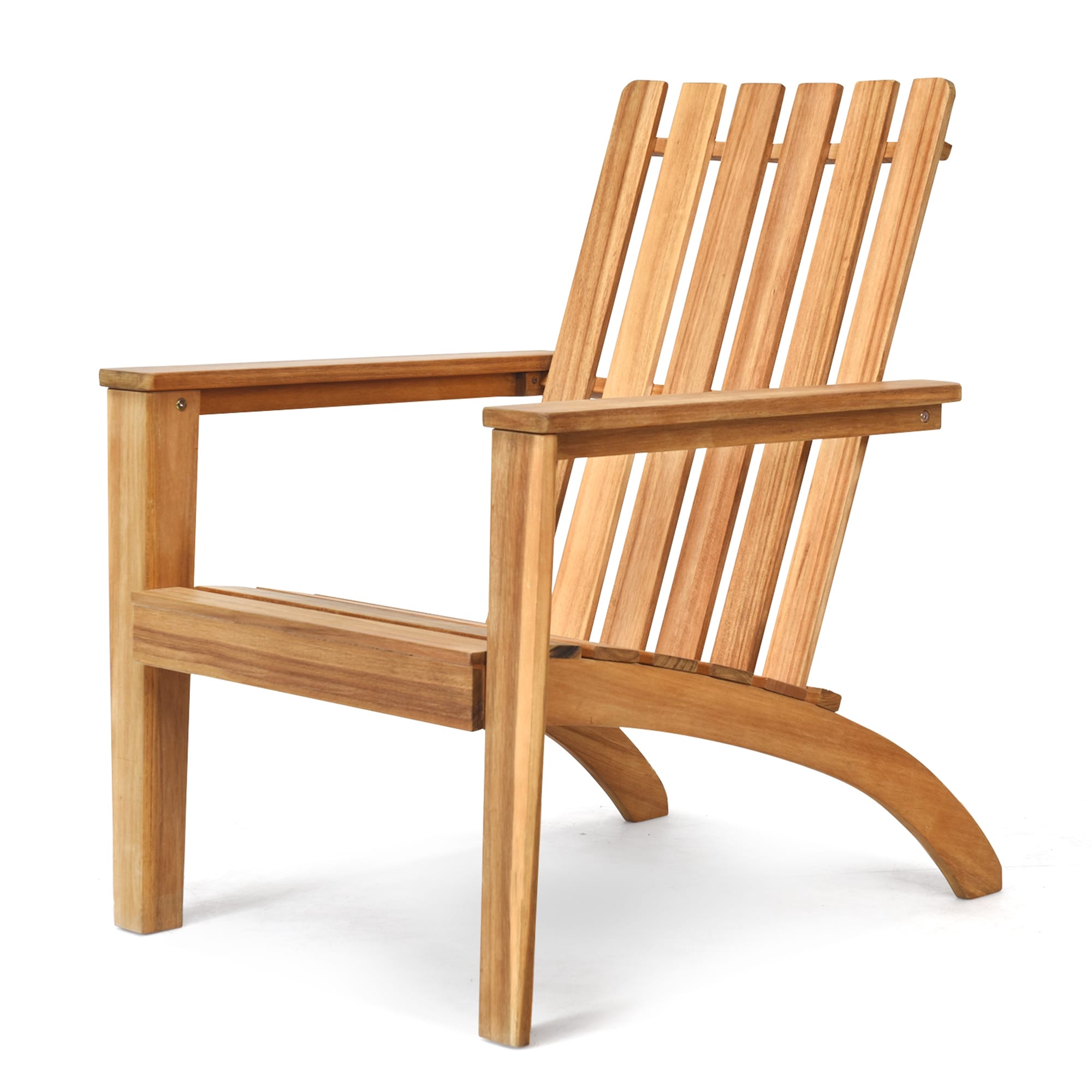 Clihome CL-OR-70602 Patio Wood Frame Chair Acacia wood Wood Frame Stationary Adirondack Chair with Slat Seat
