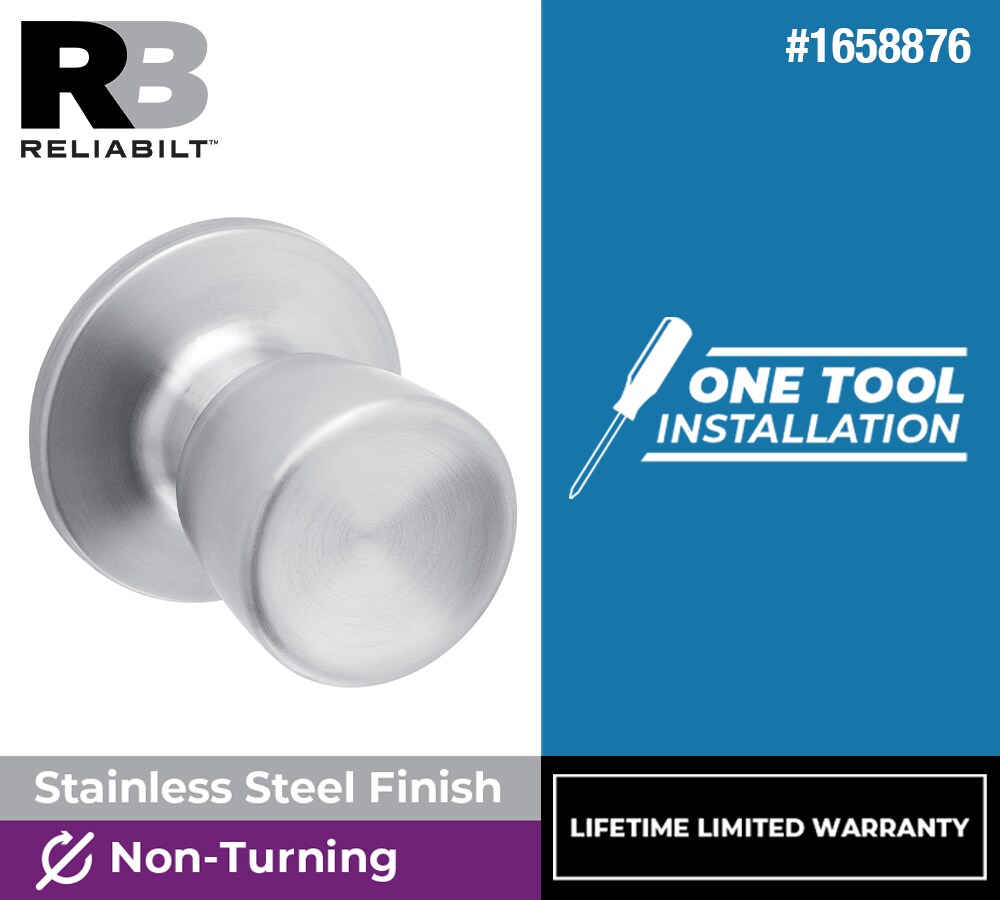 RELIABILT Gallo Stainless Steel Interior Dummy door knob Single pack
