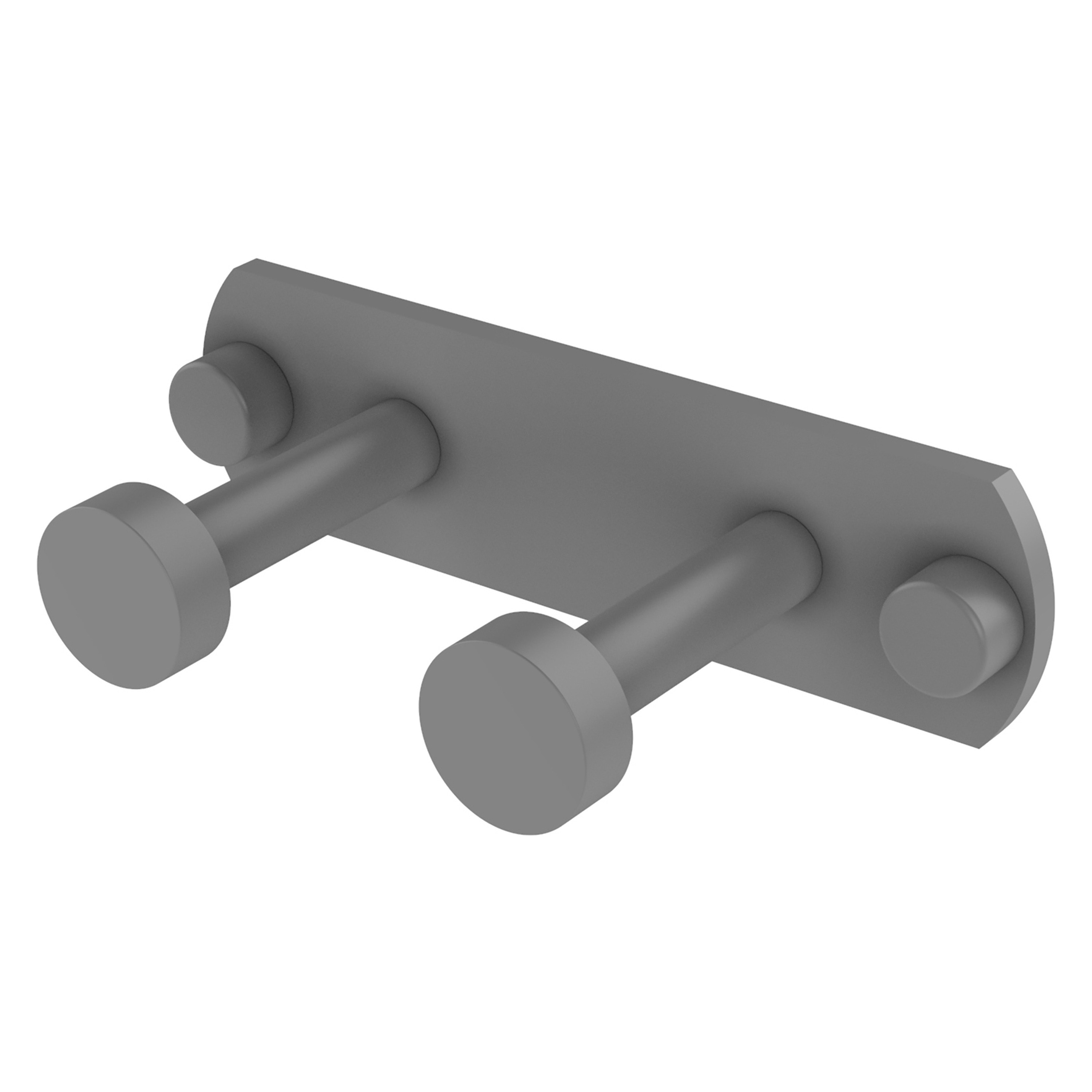 Allied Brass FR-20-2-GYM Fresno Matte Gray Double -Hook Wall mount Towel Hook