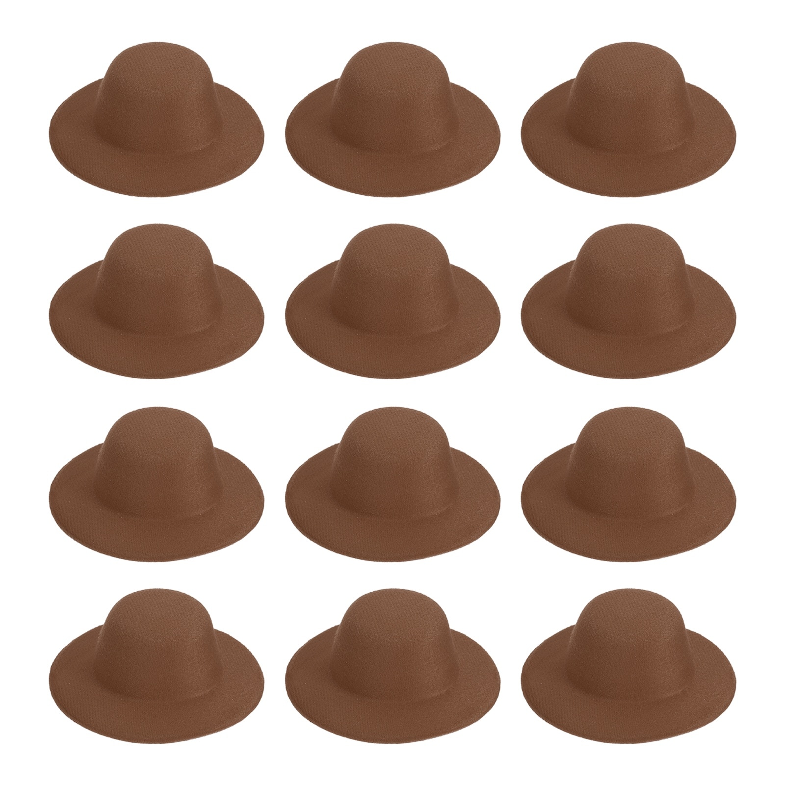 PATIKIL 4 Inch Mini Formal Hats 12pcs Miniature Doll Hats Mini Top Hat for Crafts Hair Accessories Decorate Doll Snowman Coffee