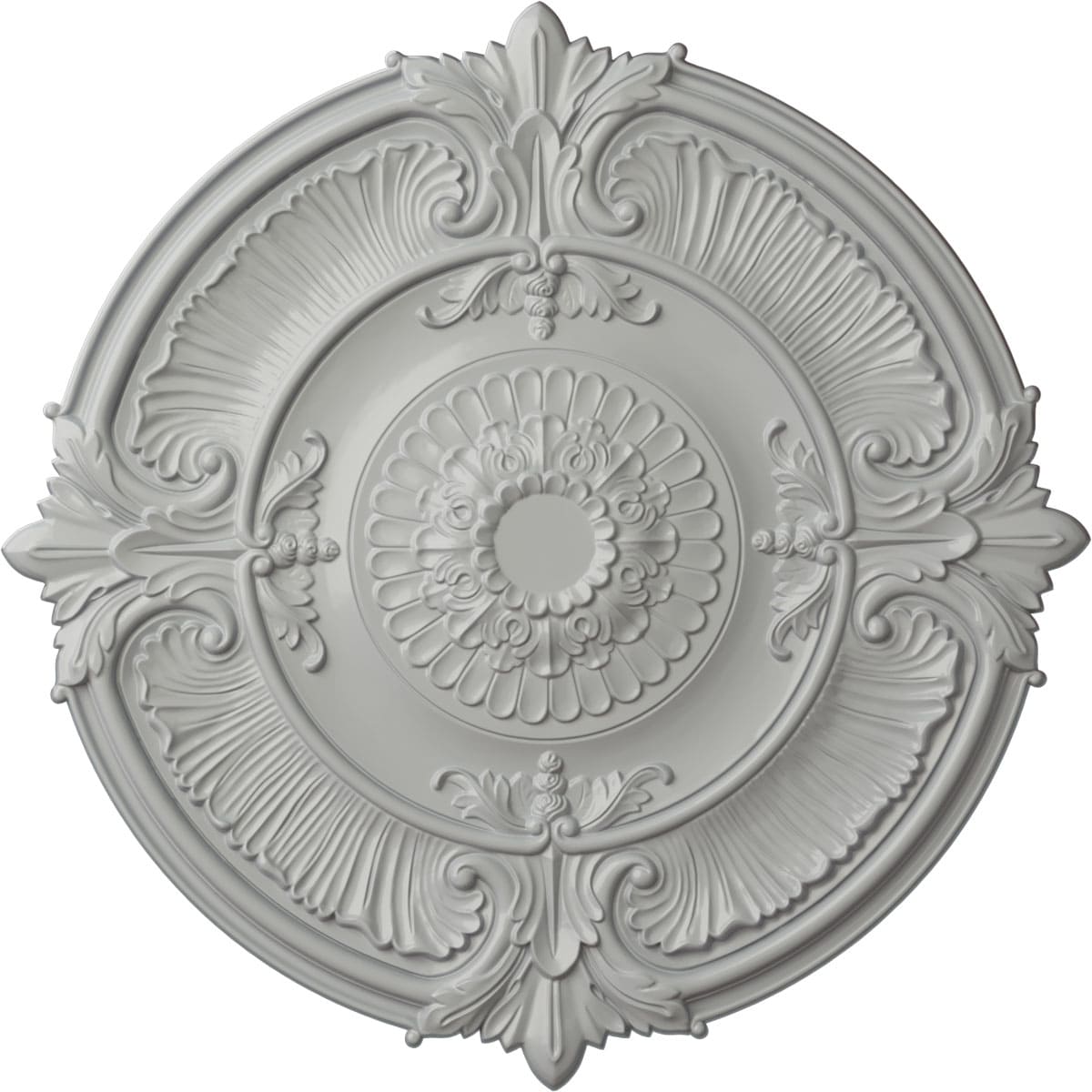Ekena Millwork CM53ATFRF Attica Acanthus Leaf 55-in W x 55-in L Painted Frost Polyurethane Split Ceiling Medallion