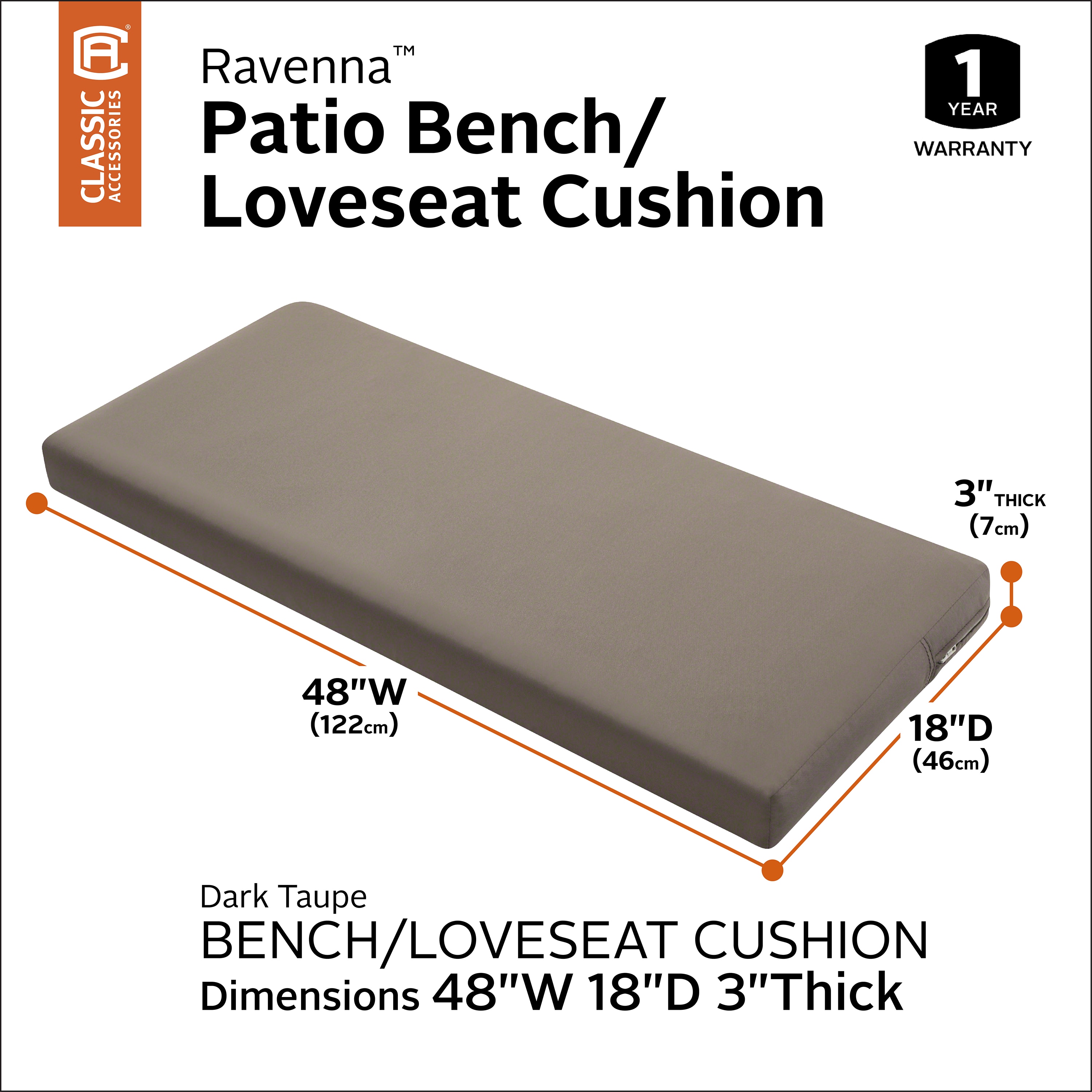 Classic Accessories 62-015-TAUPE-EC Patio-Furniture-Cushions - View #5