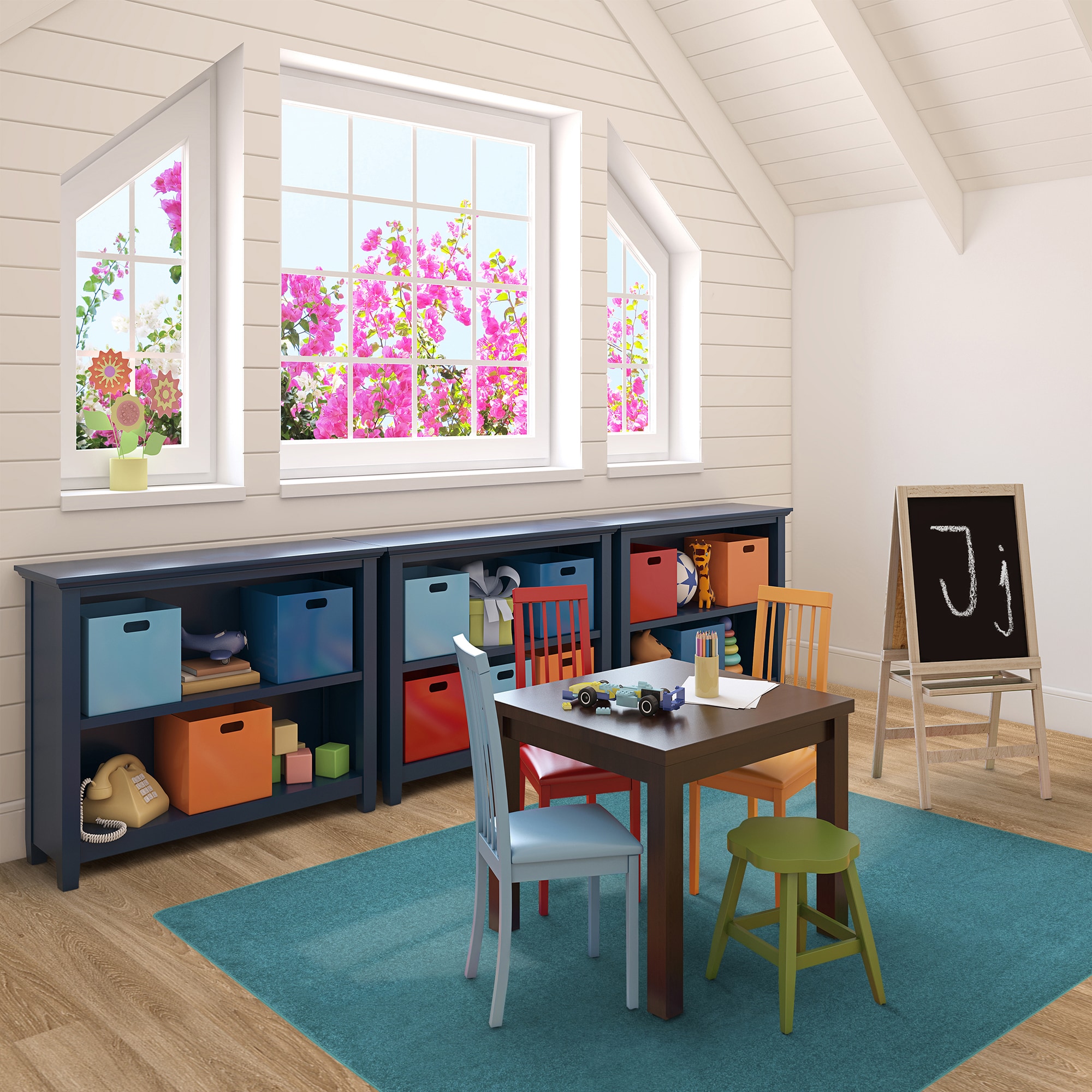 Joy Carpets 80P-05 Kid Essentials 6 x 6 (ft) Tufted Polyester Mint Square Indoor Solid Area rug