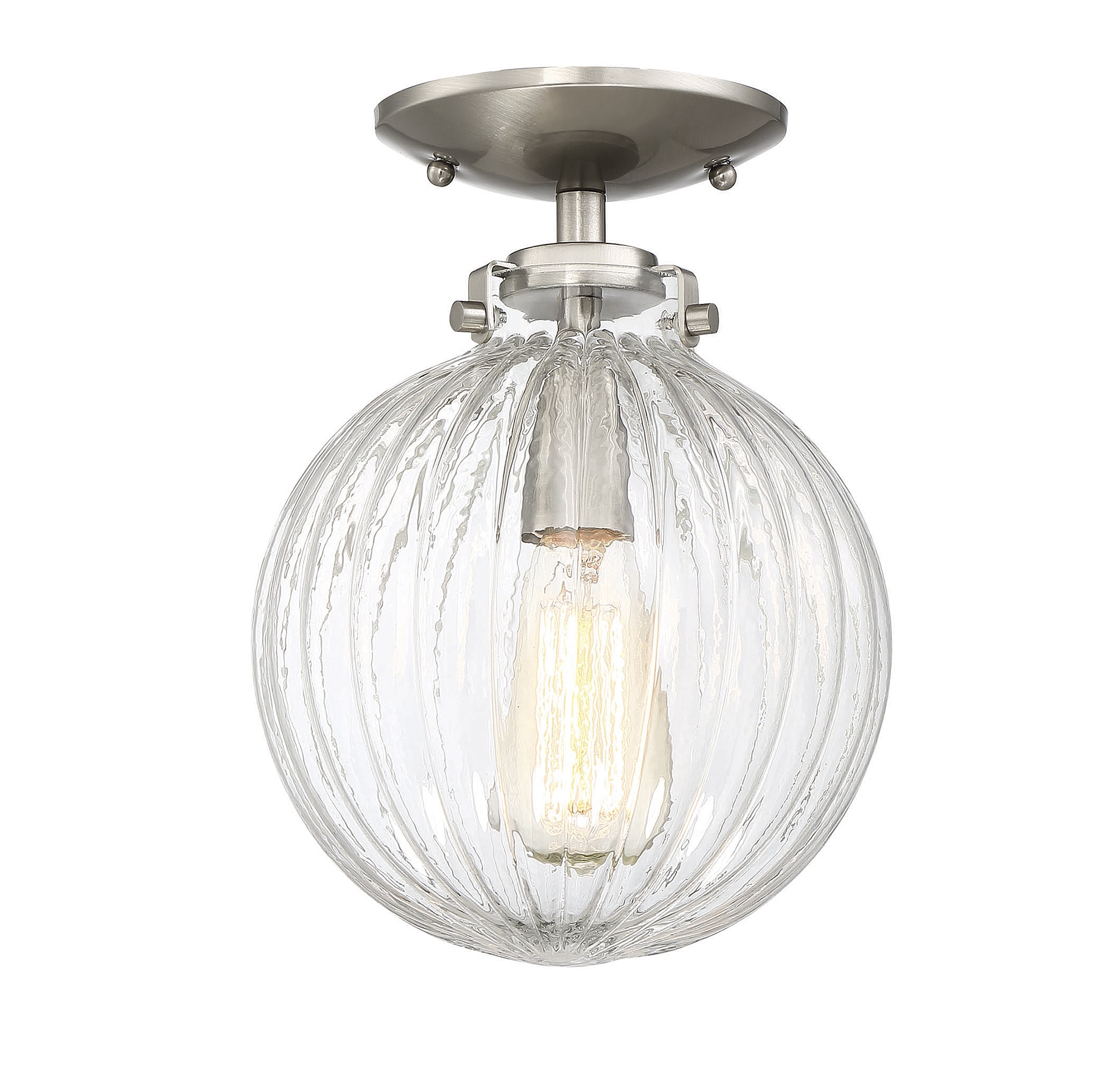 Meridian Lite Trends M60056BN Meridian 1 -Light 8-in Brushed Nickel Semi Flush Mount Light