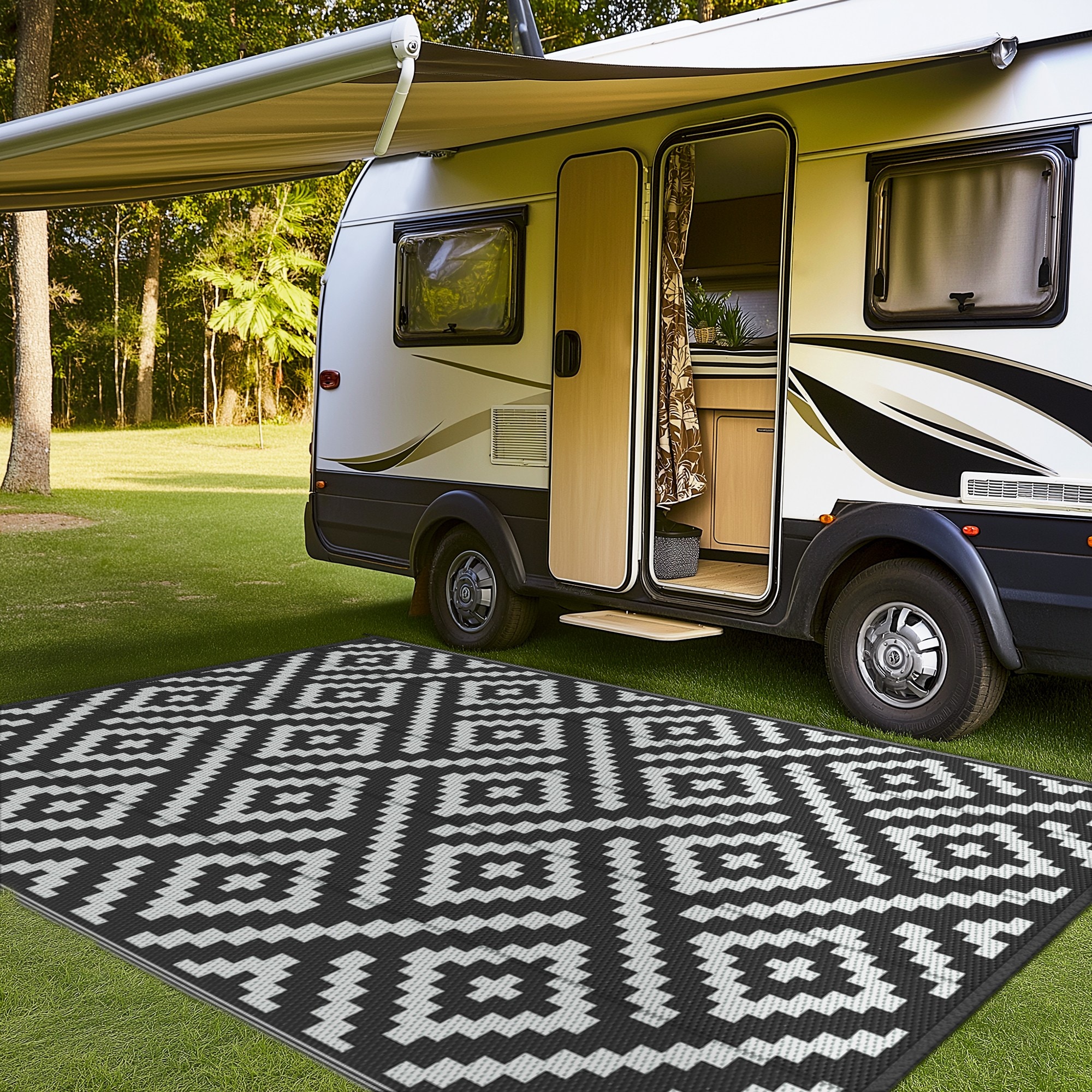 BAVNI PD03-BLACKWHITE-6X9 rugs - View #3