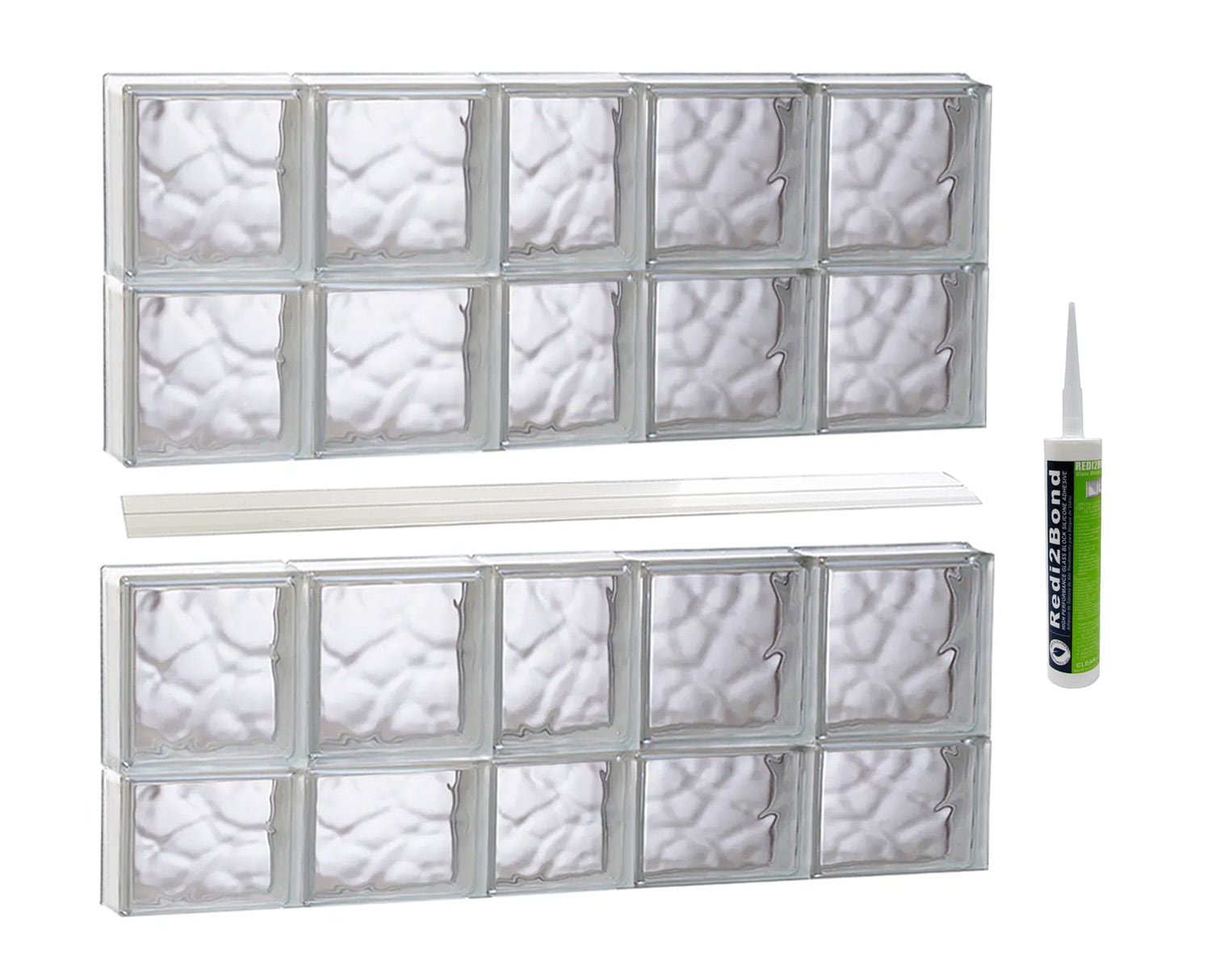 REDI2SET S3830DC Wavy Glass 36-3/4-in x 29-in Frameless Replacement Glass Block Window