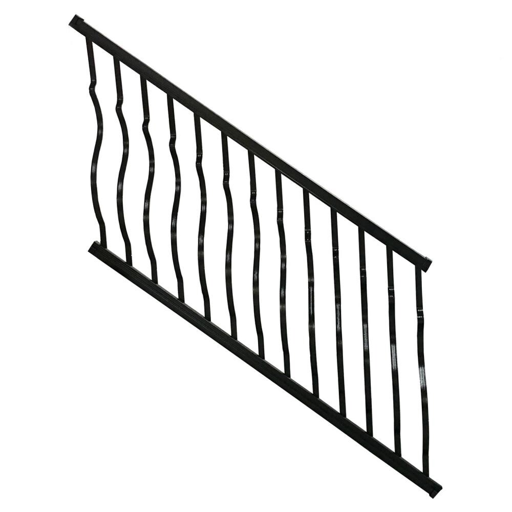 Wolf Handrail 6-ft x 36-in Hammered Black Aluminum Deck Rail Kit