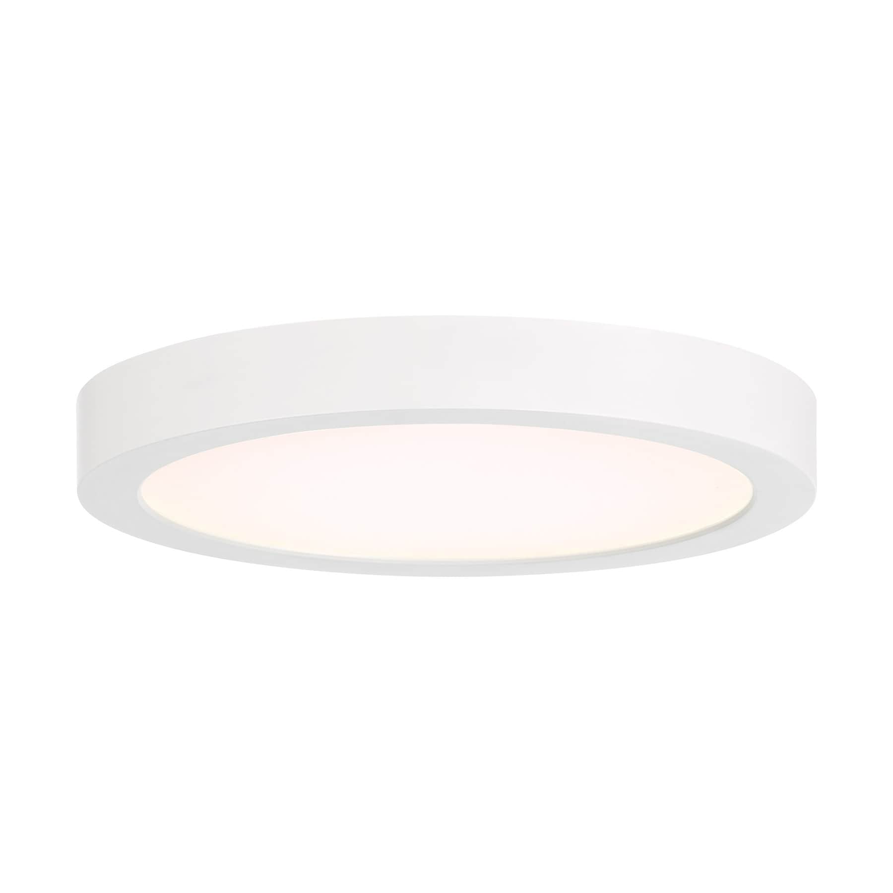 Savoy House Essentials 6-3333-7-WH LED Flush Mount in White 1 -Light 7-in White Outdoor Integrated LED Flush Mount Light