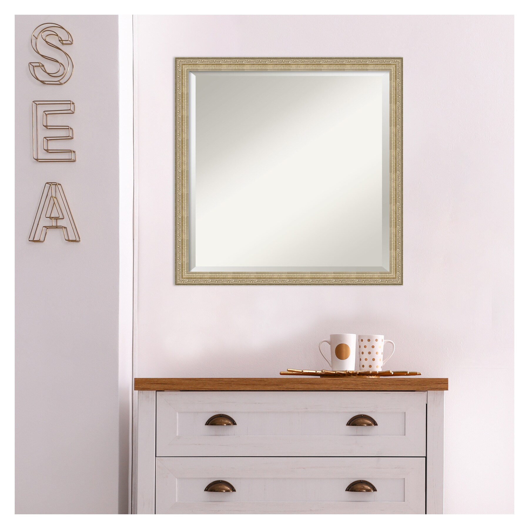 Paris Mini 22 in. W x 28 in. H Arch Polished Frameless Bathroom Vanity Mirror