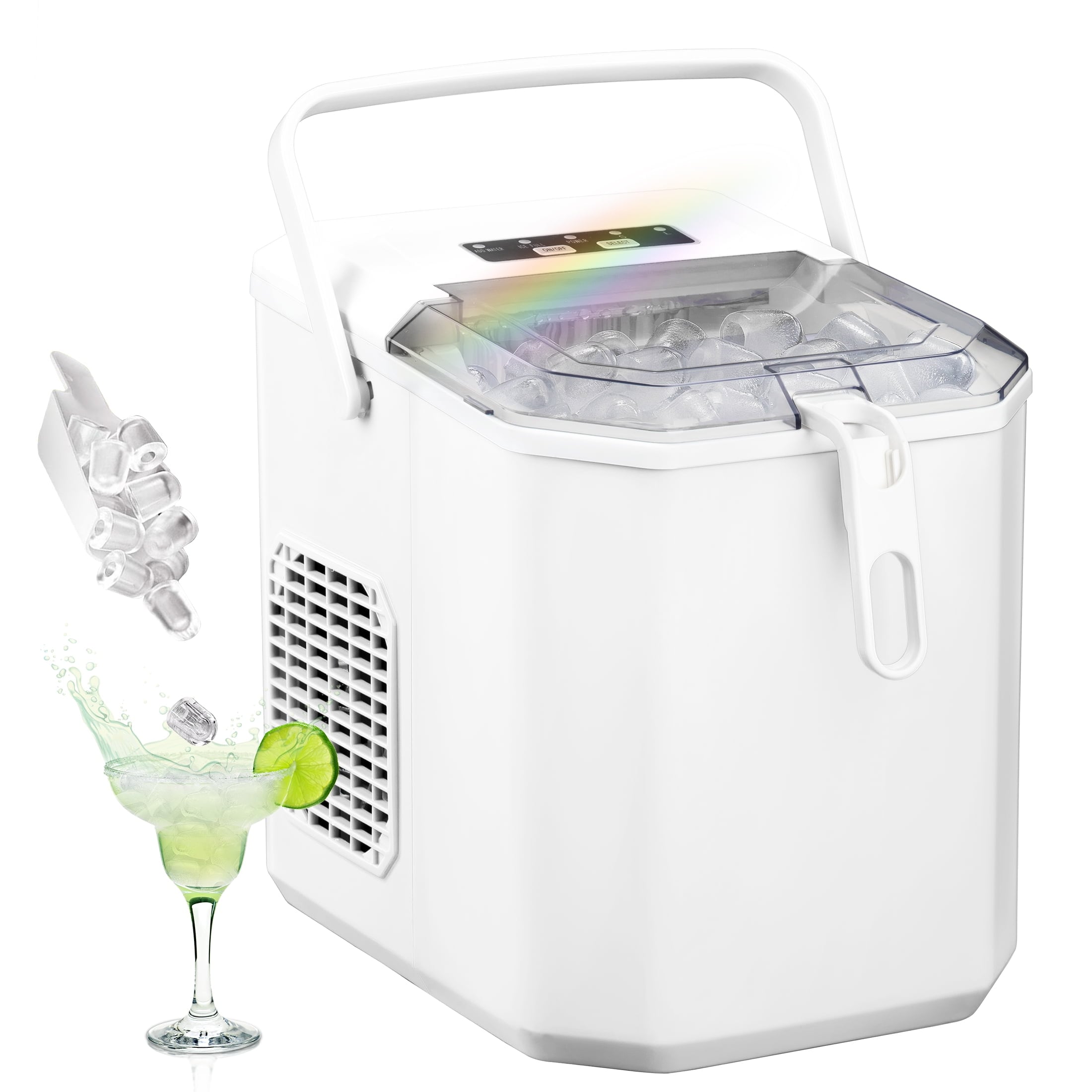 COWSAR Z5822G-WHITE 26-lbs. Ice Per day Countertop or portable Bullet Ice Maker ( White )