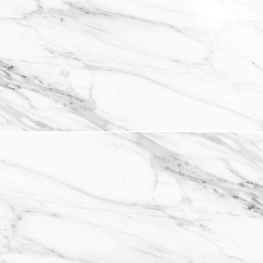 The Tile Life TDOZZ2448WH Belus White 24-in x 48-in Glossy Porcelain Marble Look Floor and Wall Tile (15.49-sq. ft/ Carton)